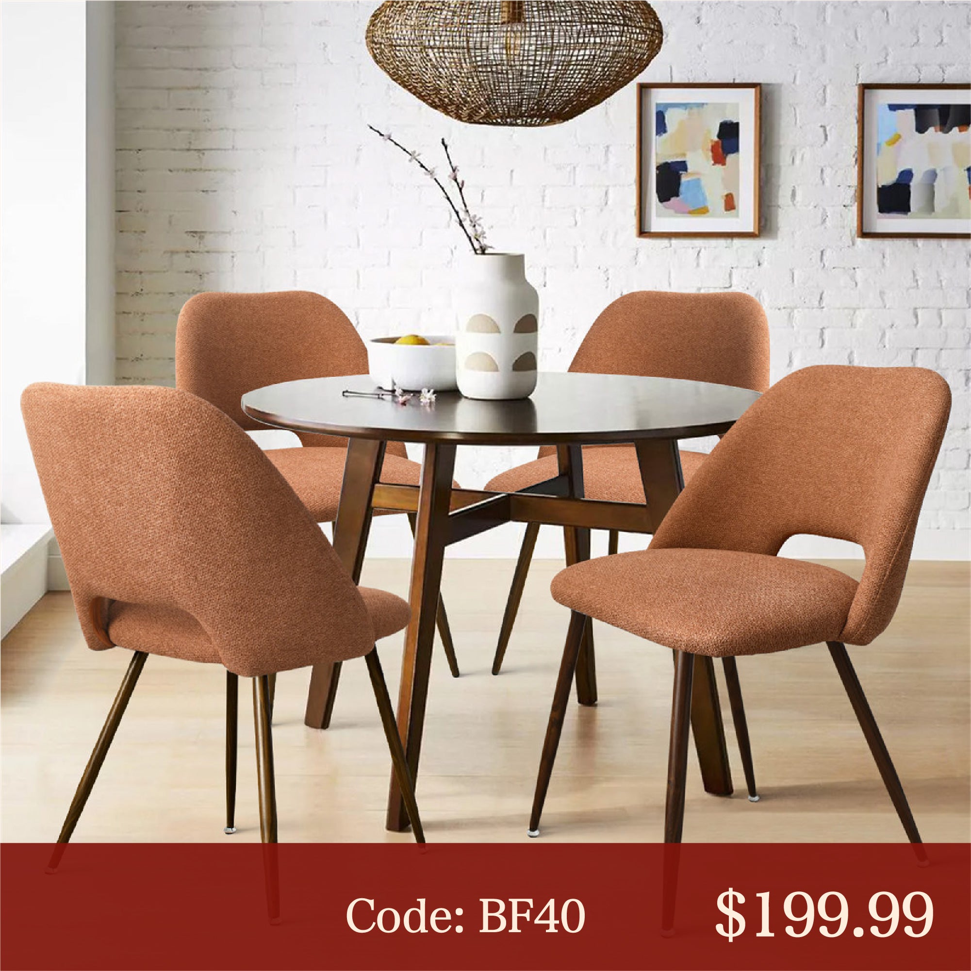 (40% off Sale|Use code BF40)Edwin Upholstered Dining Chair (Set of 4)