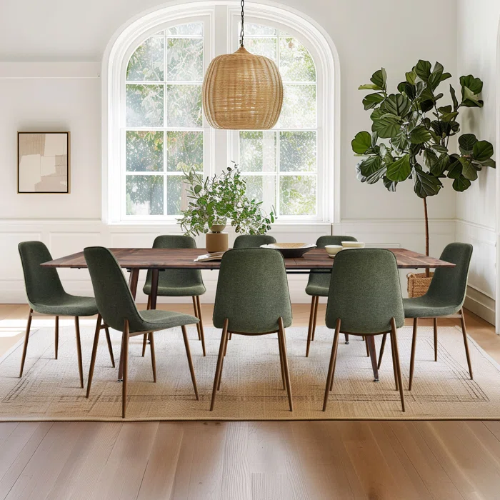 Odense & oslo 95" Modern Rectangle Dining Table Set for 8 (9-Piece)