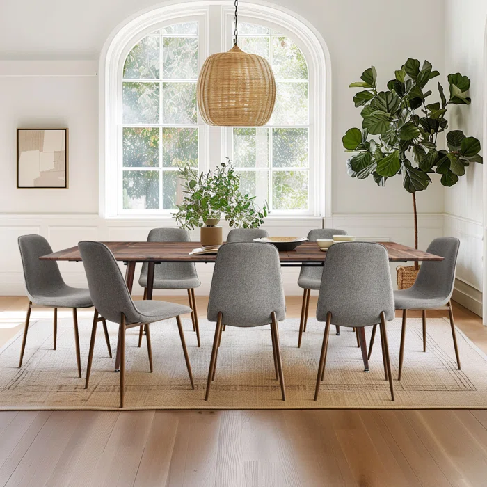 Odense & oslo 95" Modern Rectangle Dining Table Set for 8 (9-Piece)