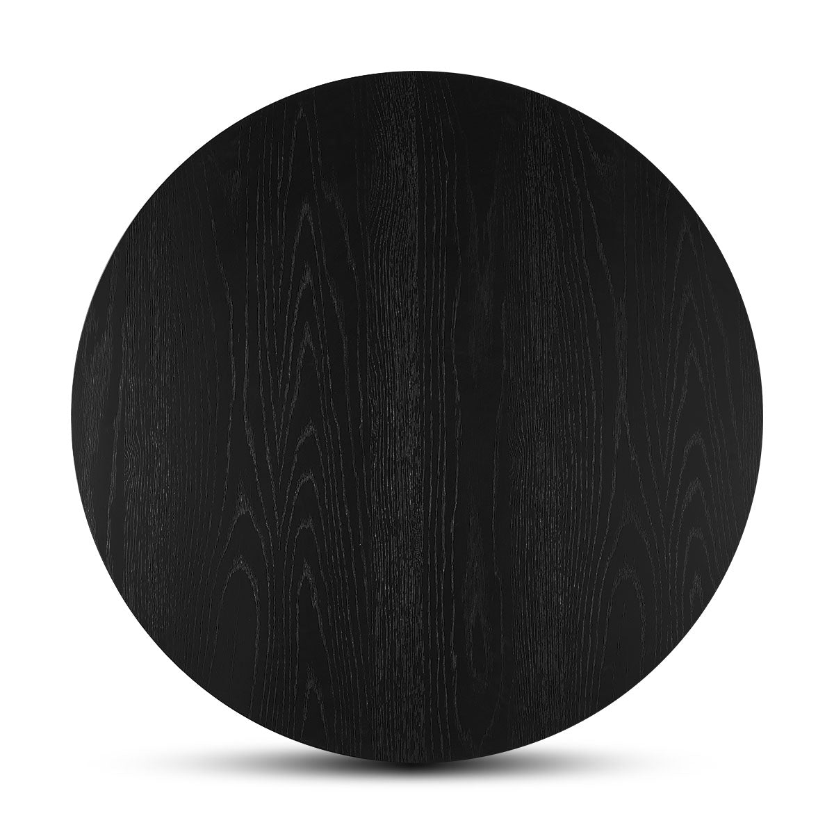 Baguette 40" Modern Black Oak Wood 3-Leg Round Coffee Table