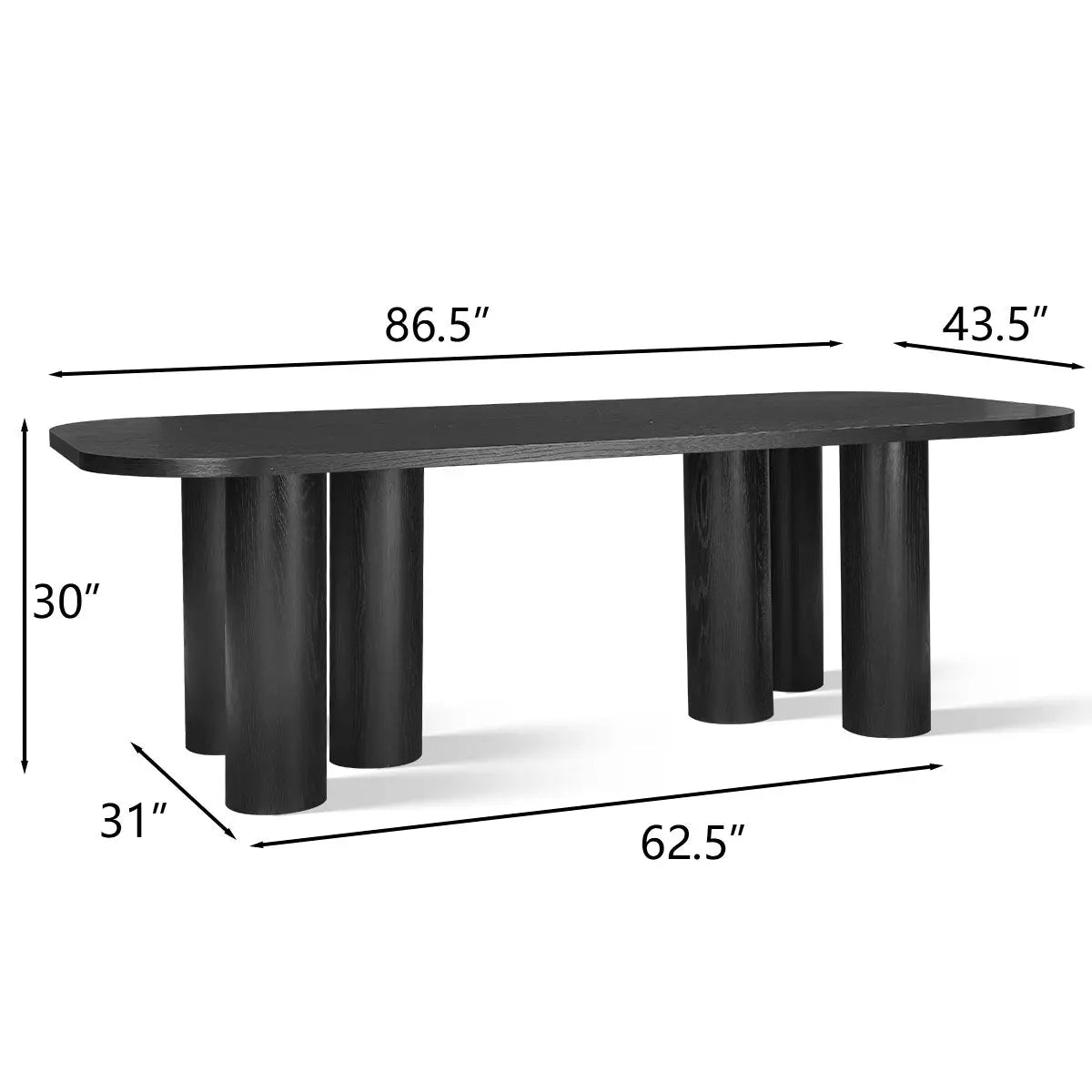 Baguette Modern Oak Large Dining Table dimensions, rectangle shape; ideal for contemporary dining spaces.