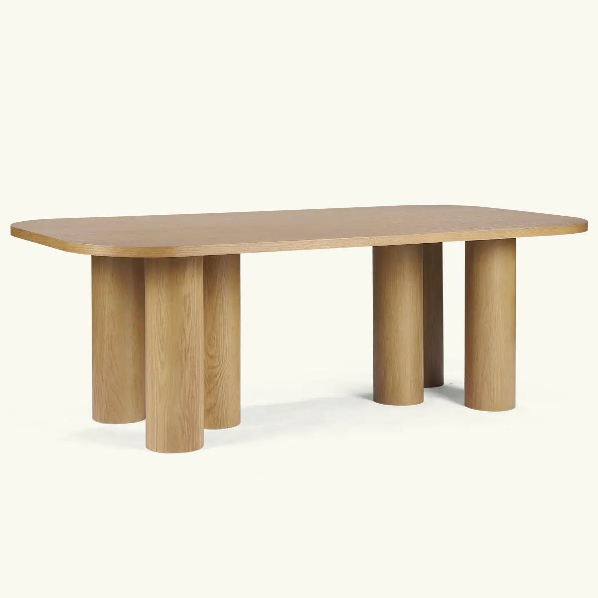 Baguette Modern Rectangle Oak Large Dining Table, solid oak design, suitable for dining room ambiance.