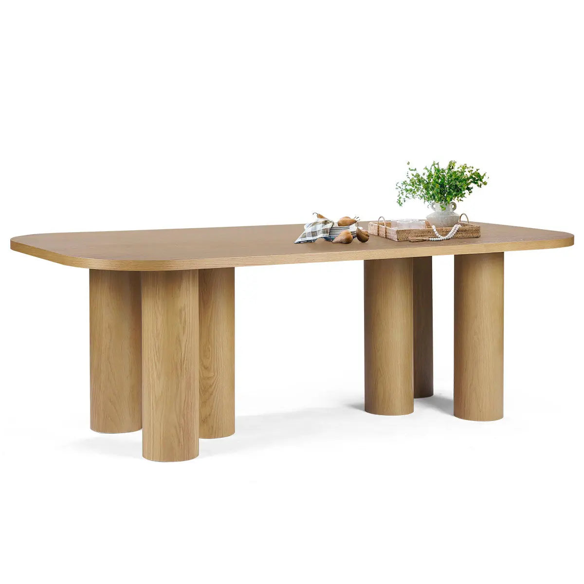 Baguette Modern Rectangle Oak Large Dining Table in a minimalist setting, showcasing elegant craftsmanship.