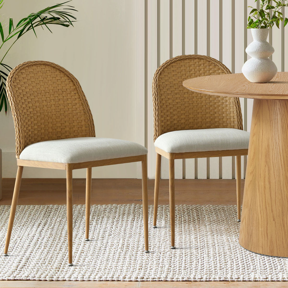 Beige rattan chair sale