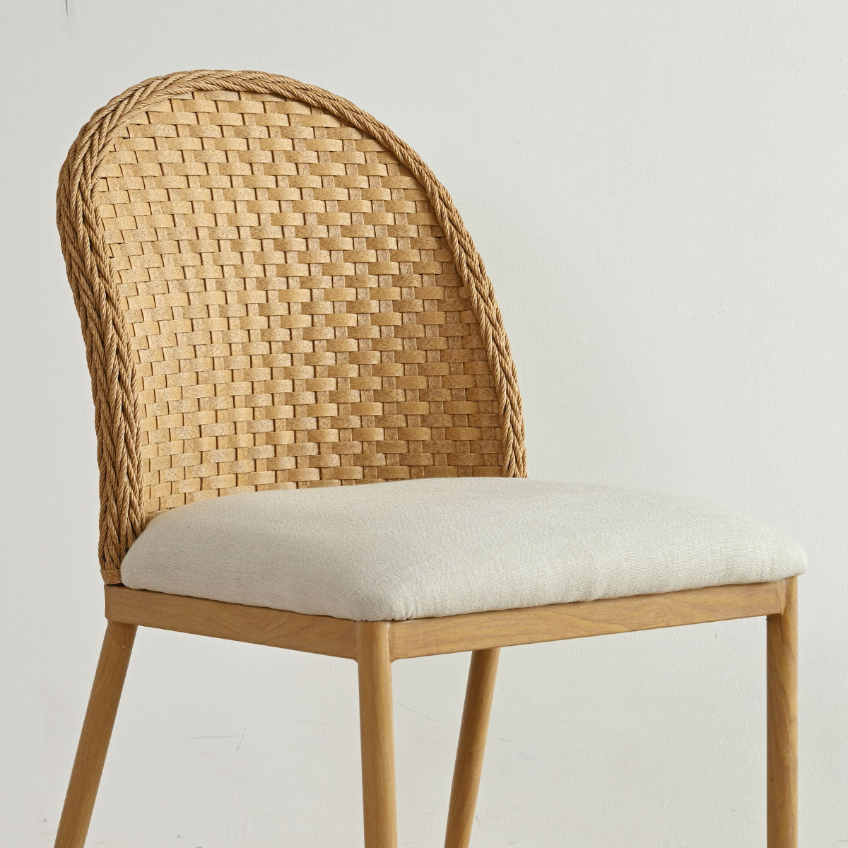 Barcelona Beige Rattan Upholstered Dining Chair (Set of 2)