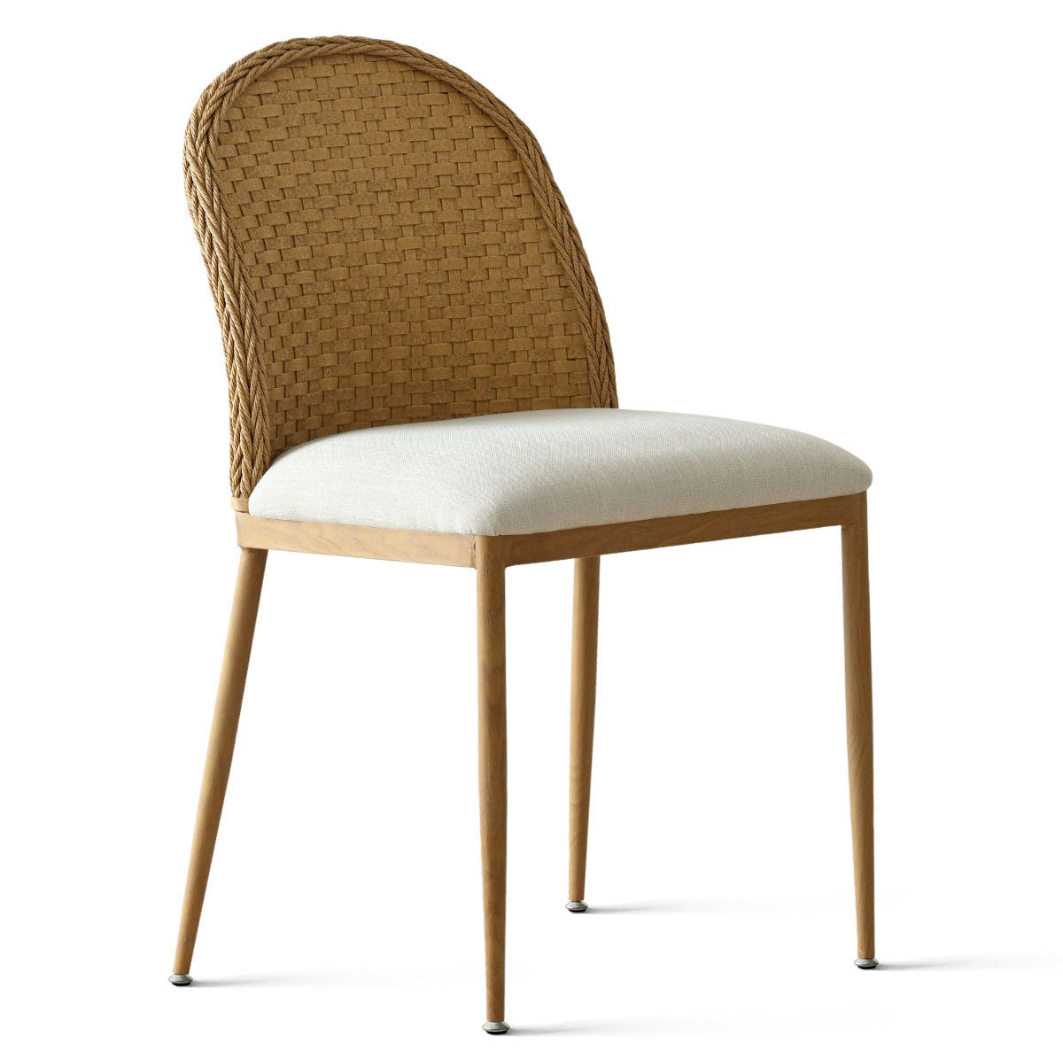 Barcelona Beige Rattan Upholstered Dining Chair (Set of 2)