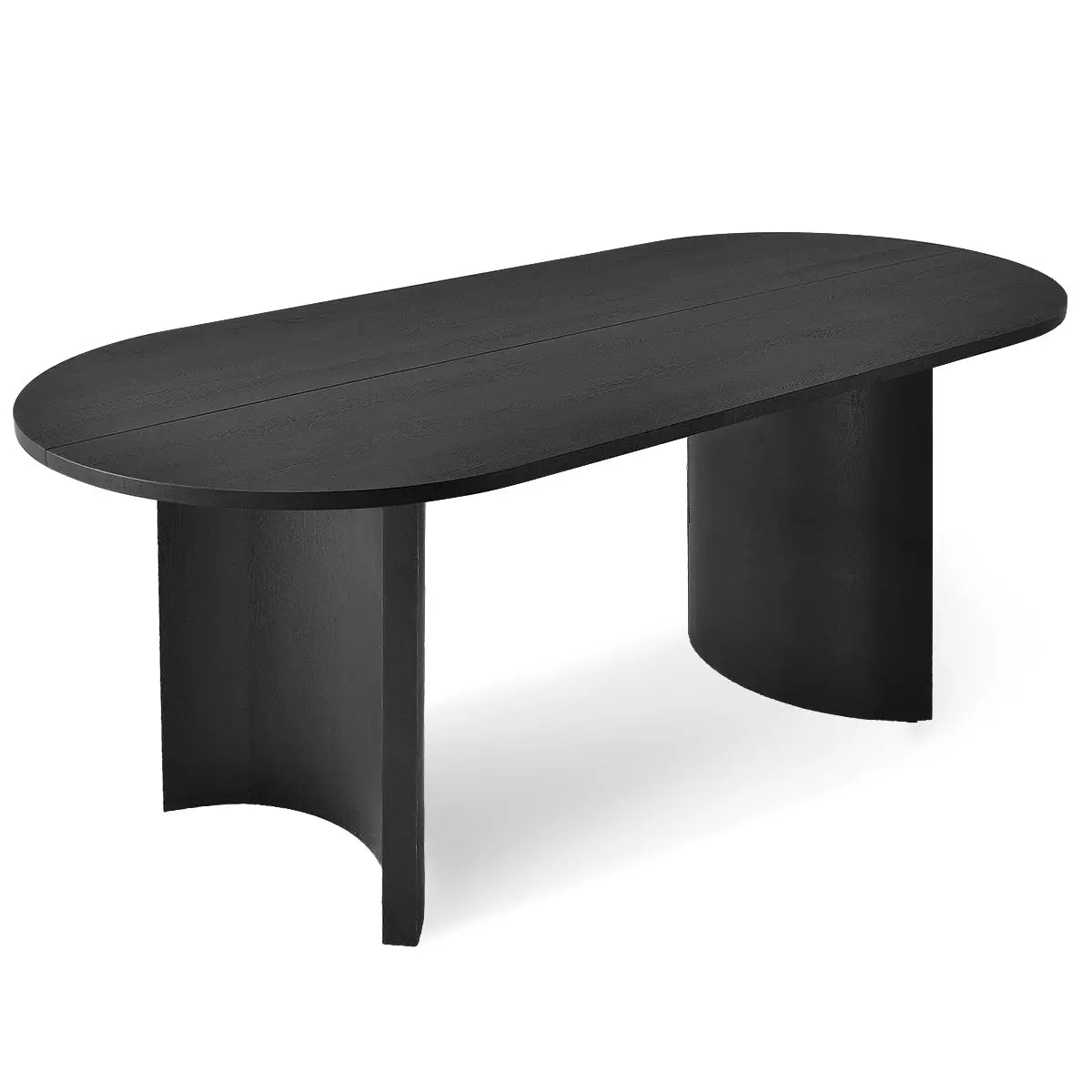 Dwen Modern Large Oval Dining Table in black, featuring sleek design and sturdy construction.