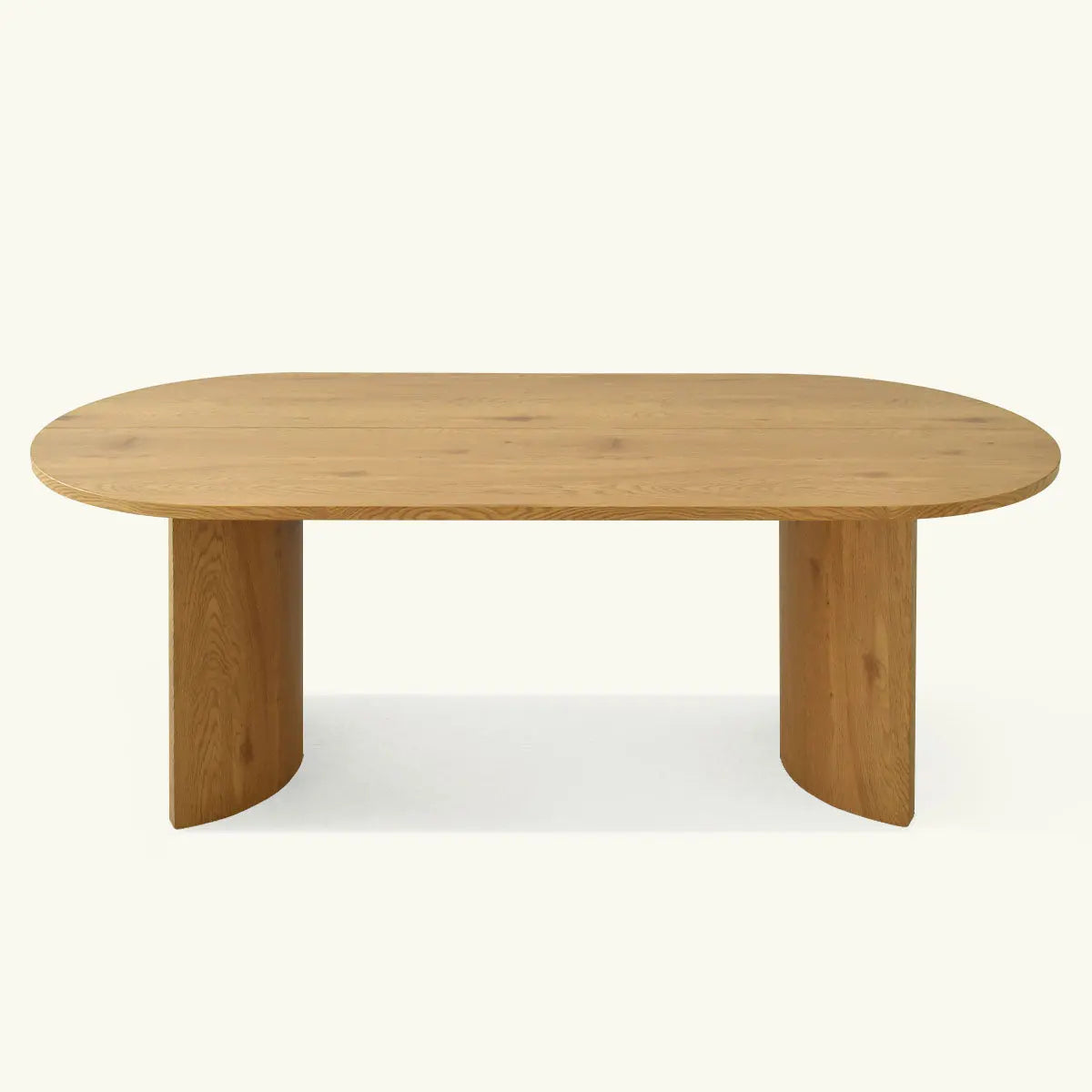 Dwen Modern Oval Dining Table in wood finish, simple design, large size, complementing neutral decor.