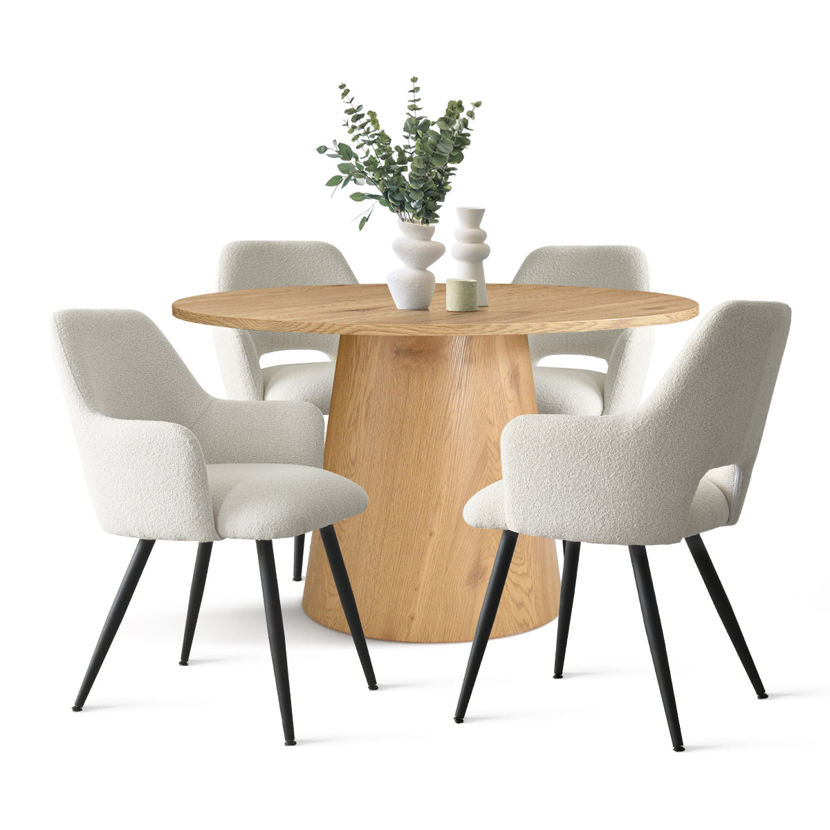 Dwen & Edwin 46" Round Dining Table Set for 4 (5-Piece)