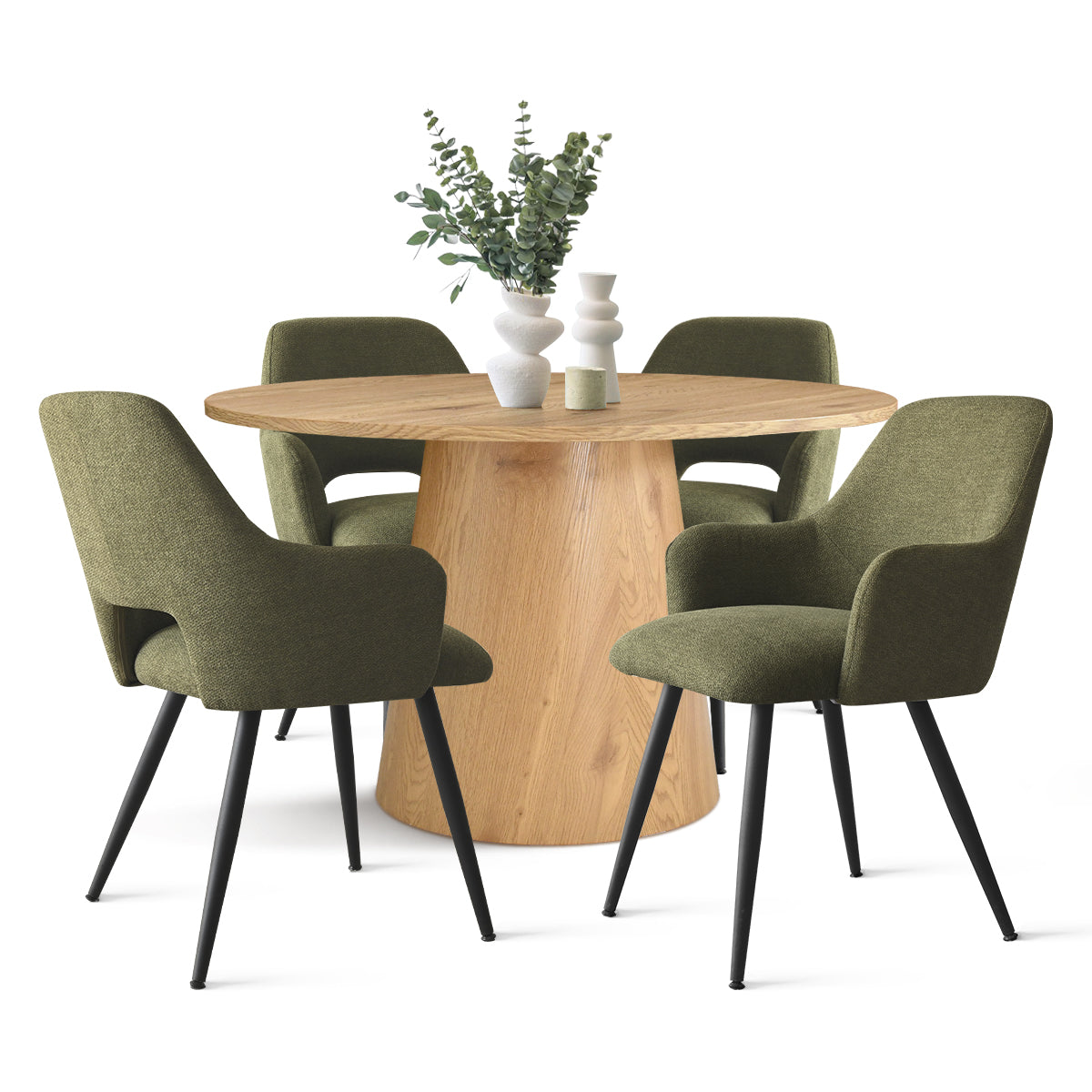 Dwen & Edwin 46" Round Dining Table Set for 4 (5-Piece)