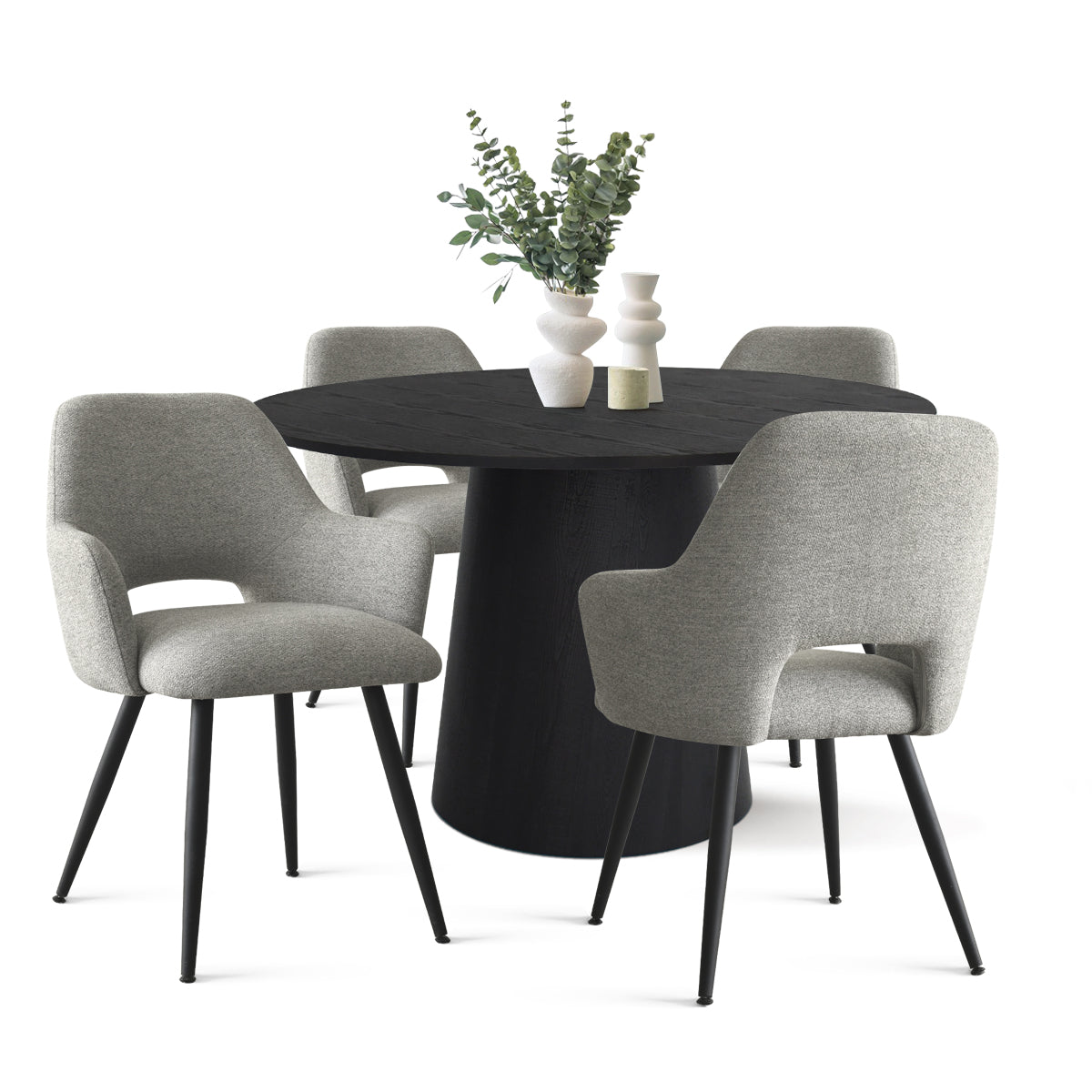 Dwen & Edwin 46" Round Dining Table Set for 4 (5-Piece)