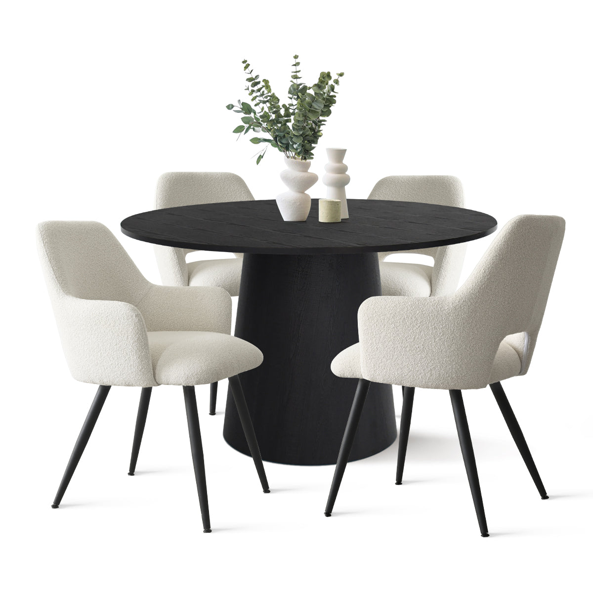 Dwen & Edwin 46" Round Dining Table Set for 4 (5-Piece)