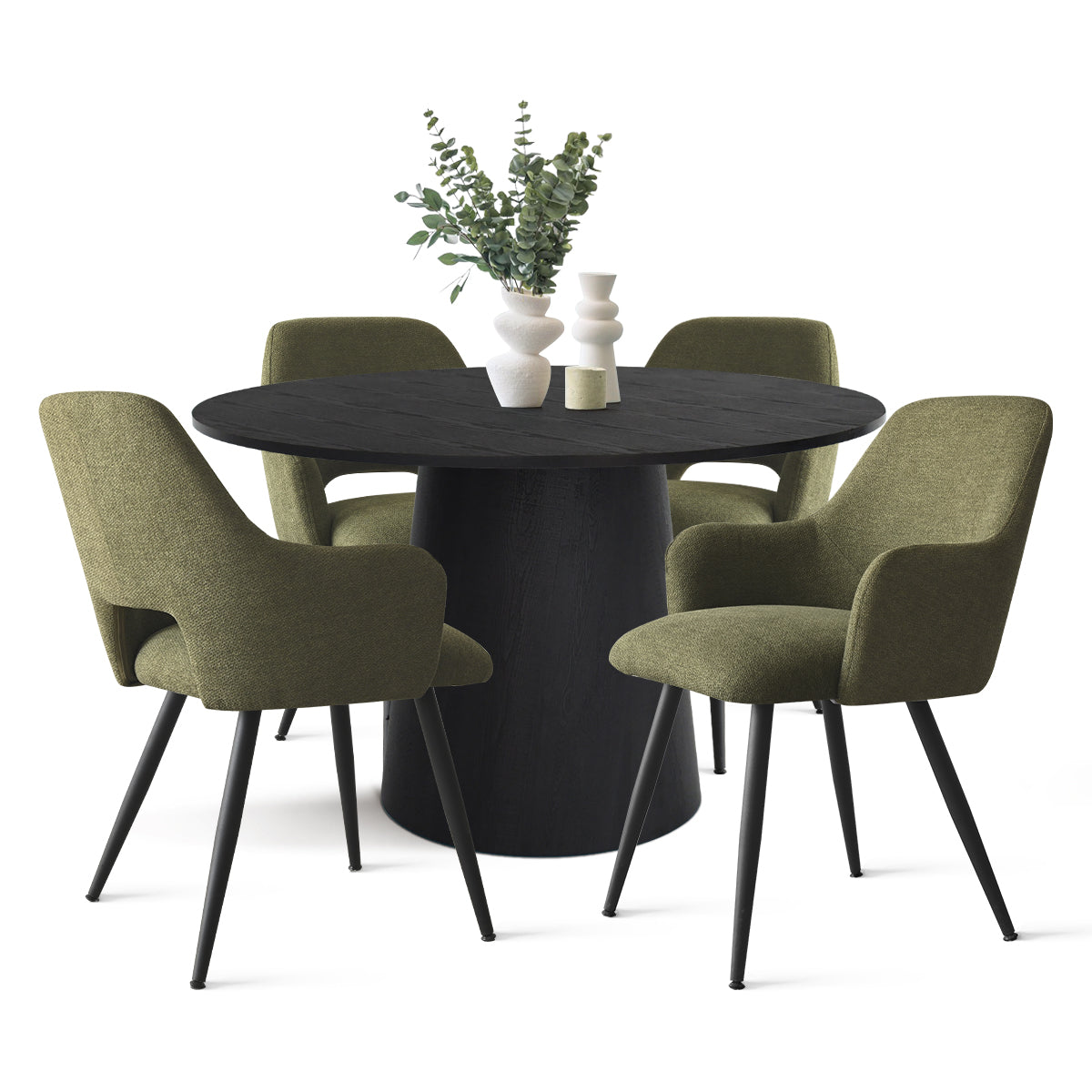 Dwen & Edwin 46" Round Dining Table Set for 4 (5-Piece)