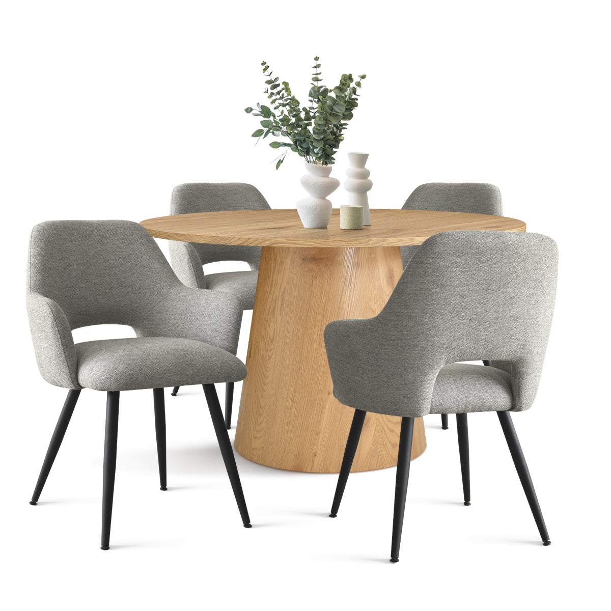 Dwen & Edwin 46" Round Dining Table Set for 4 (5-Piece)