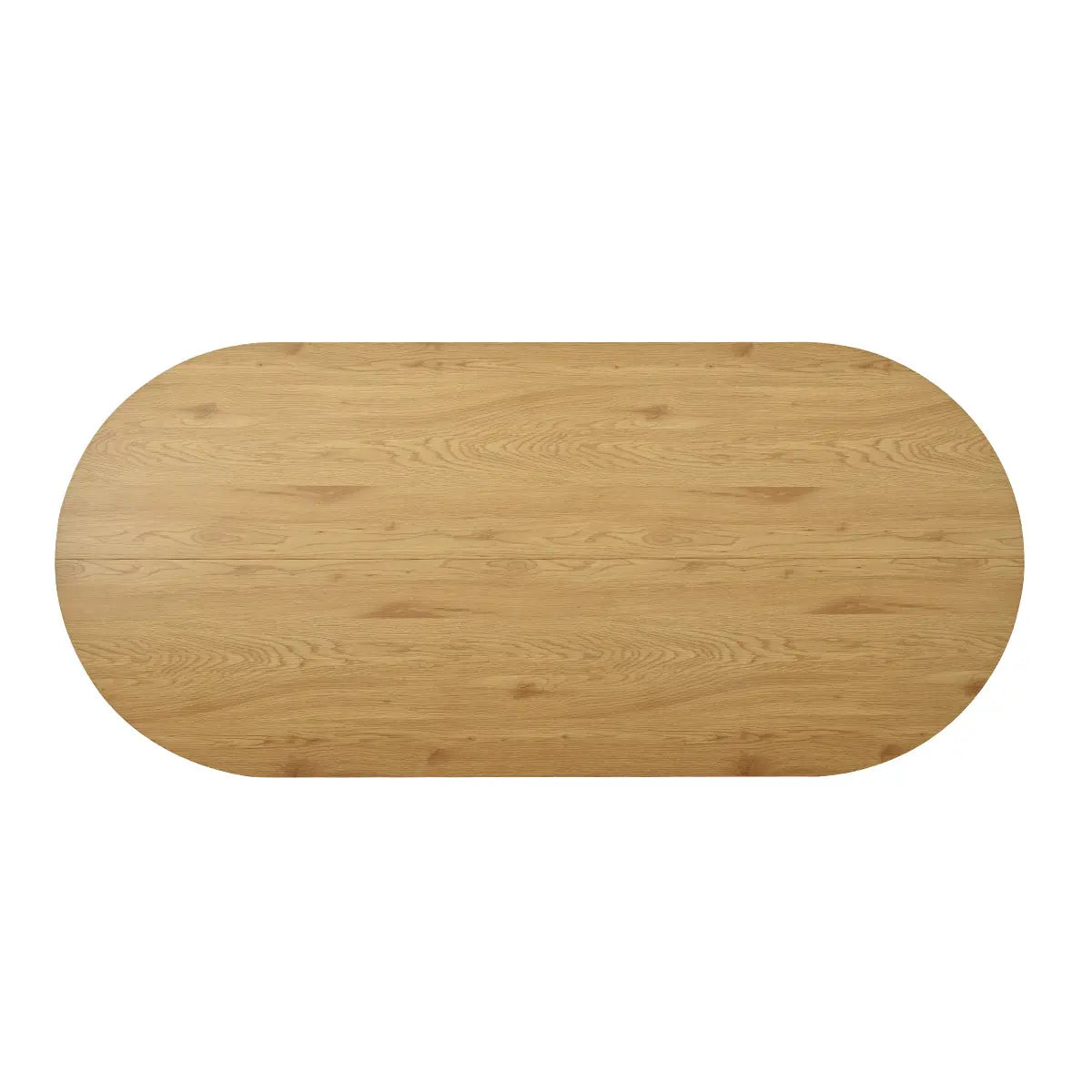 Dwen Modern Large Roman Pillar Oval Dining Table with wood grain detail.