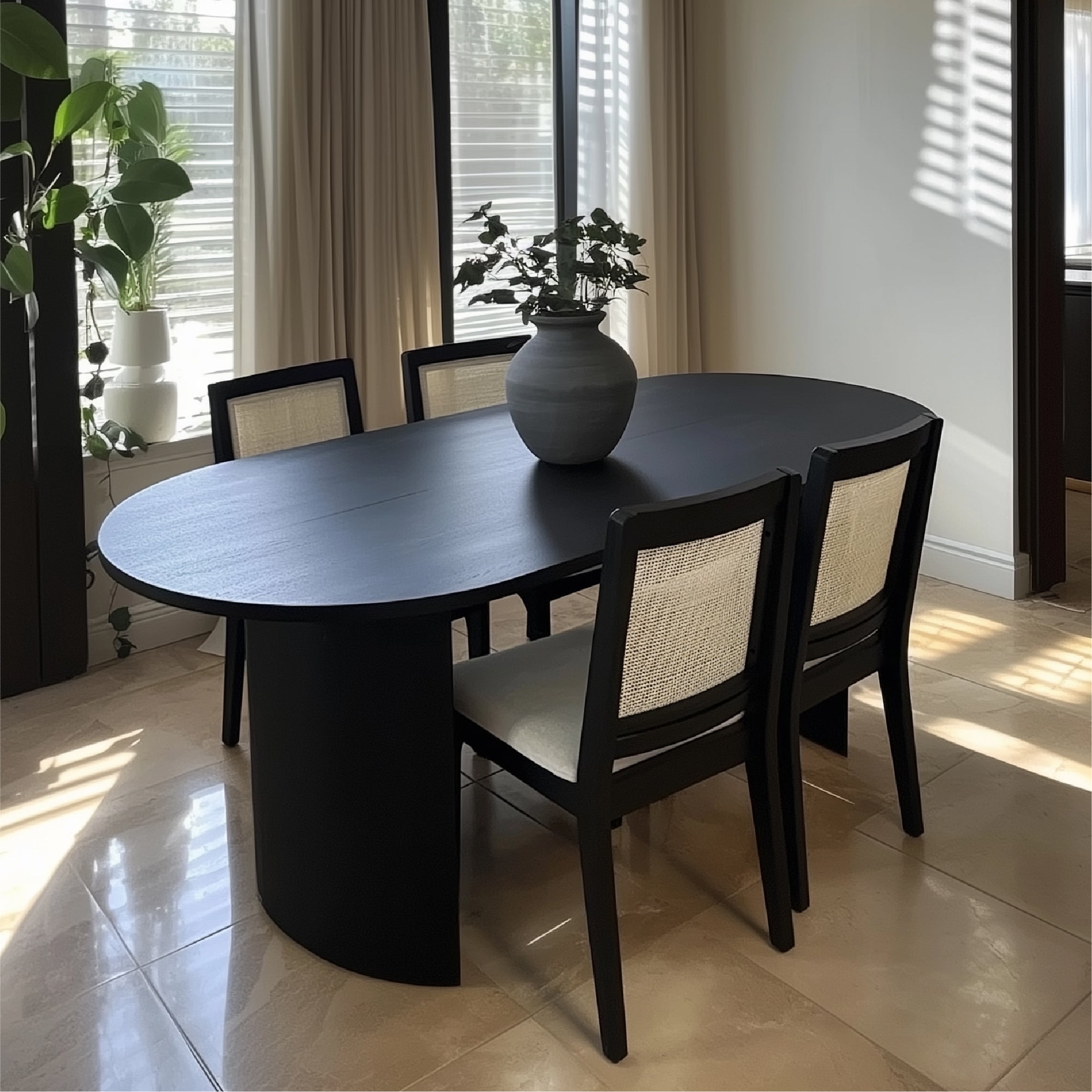 Dwen 79" Modern Large Oval Dining Table