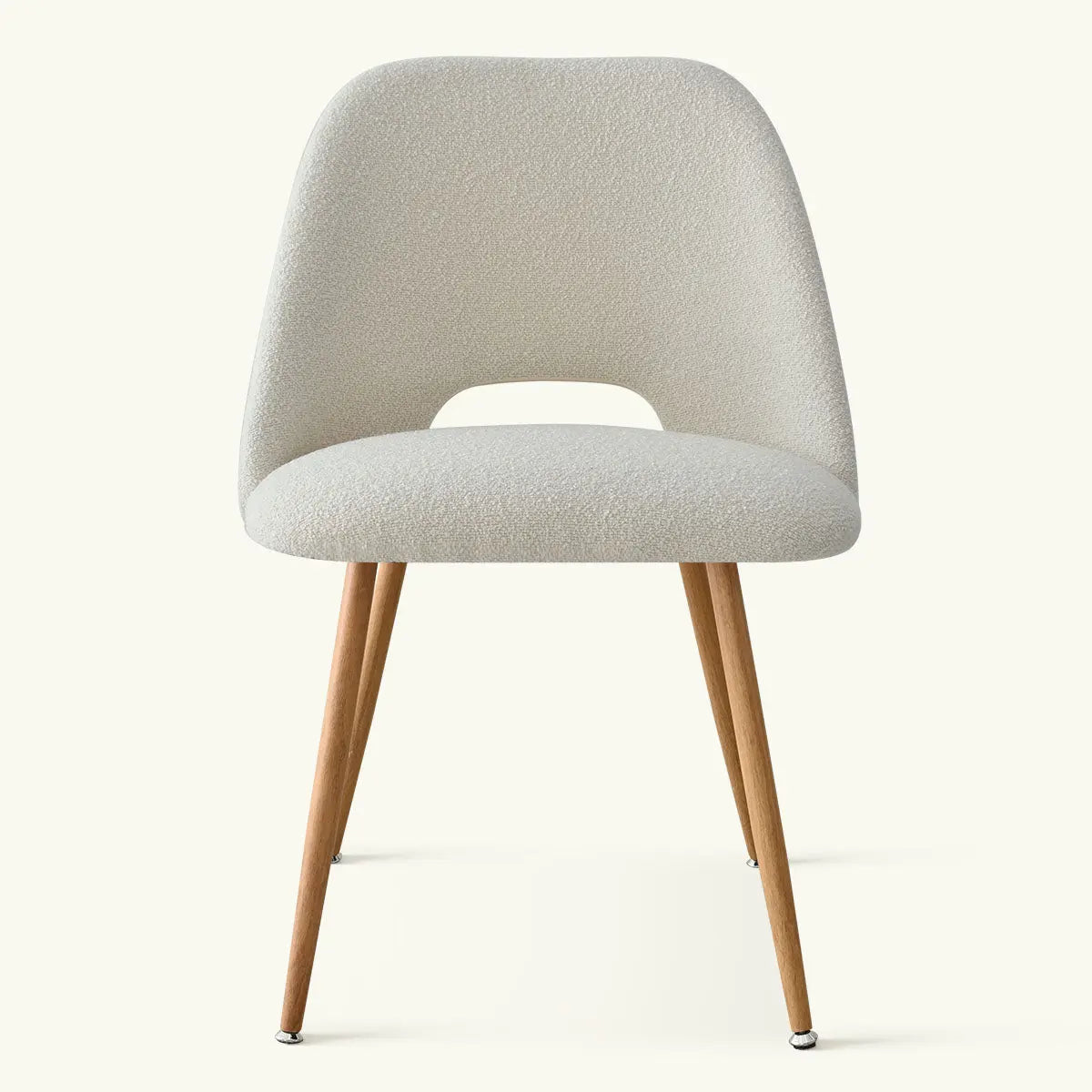 Edwin Modern Upholstered Dining Chair with wooden legs on white background, showcasing minimalist design.