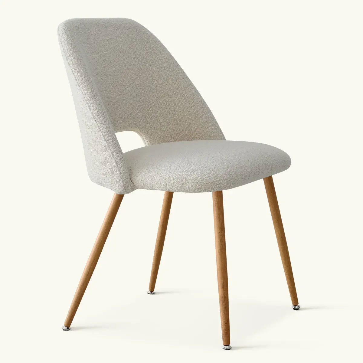 Edwin Modern Upholstered Dining Chair with wood legs, neutral color, ideal for contemporary dining rooms.