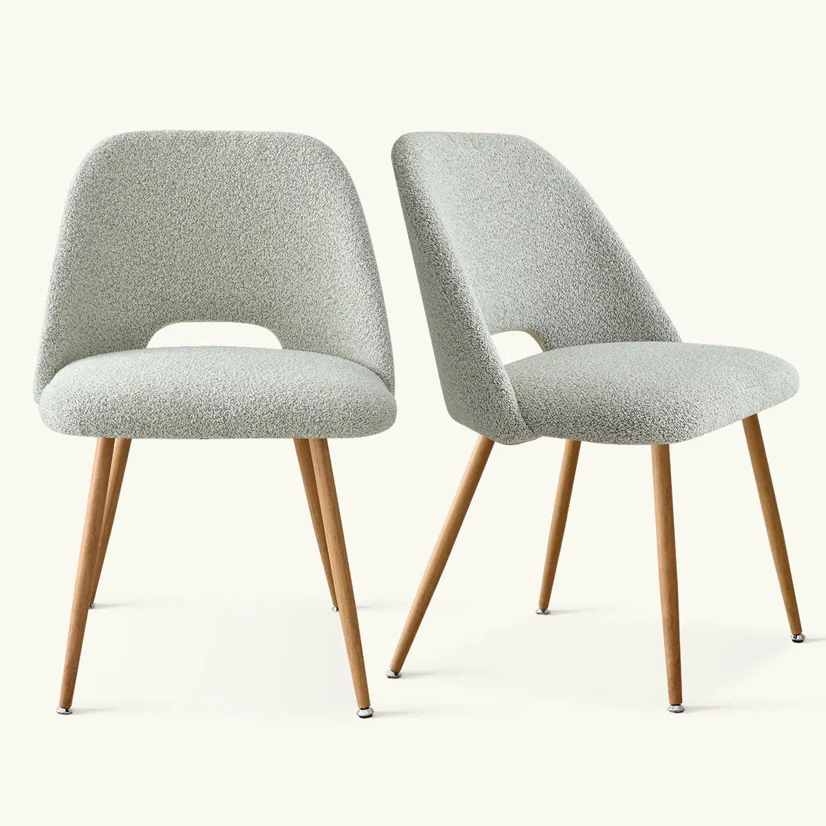 Edwin Modern Upholstered Dining Chair with wooden legs, set of two, minimalistic design.