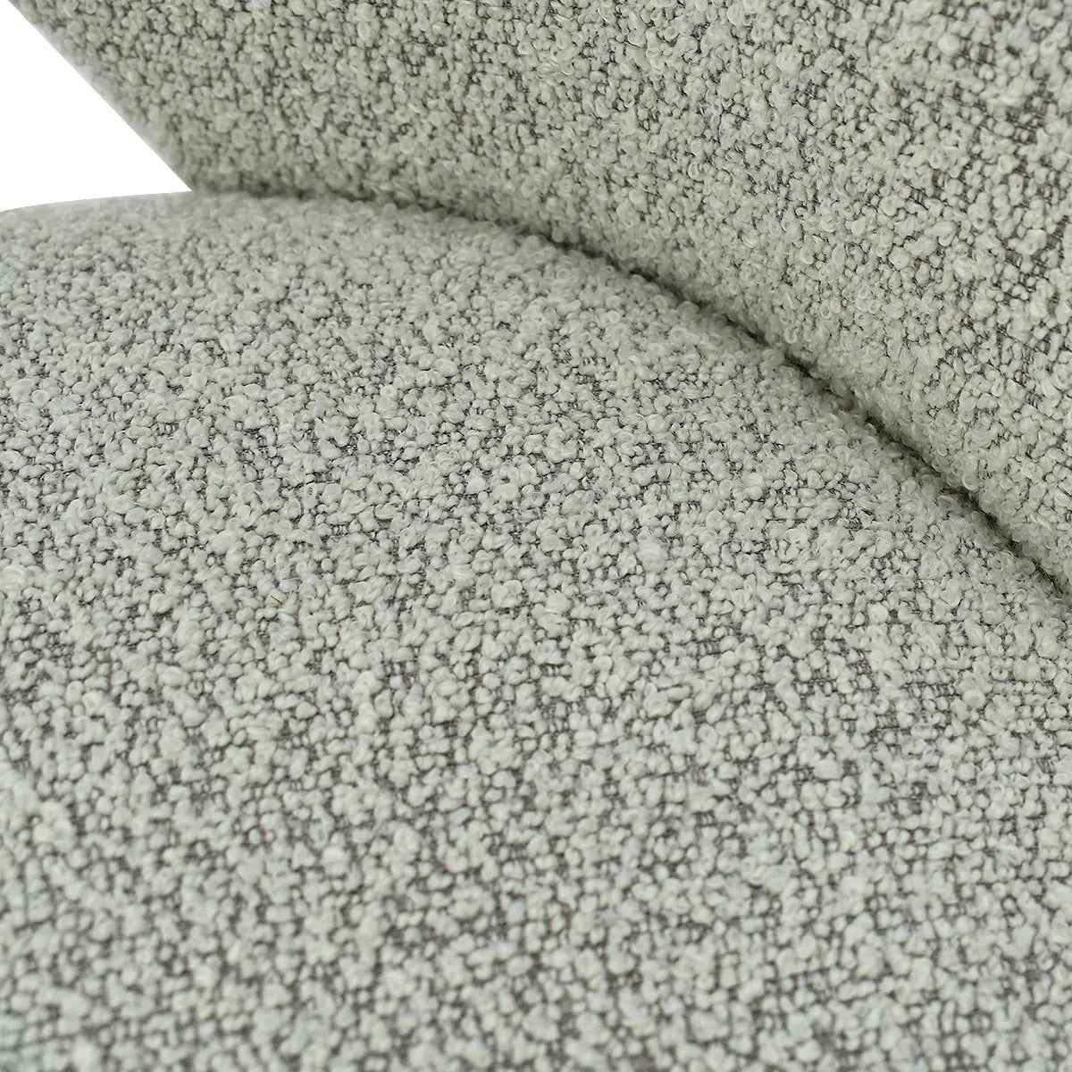 Close-up of textured upholstery from the Dwen & Edwin Modern Round Dining Table Set.