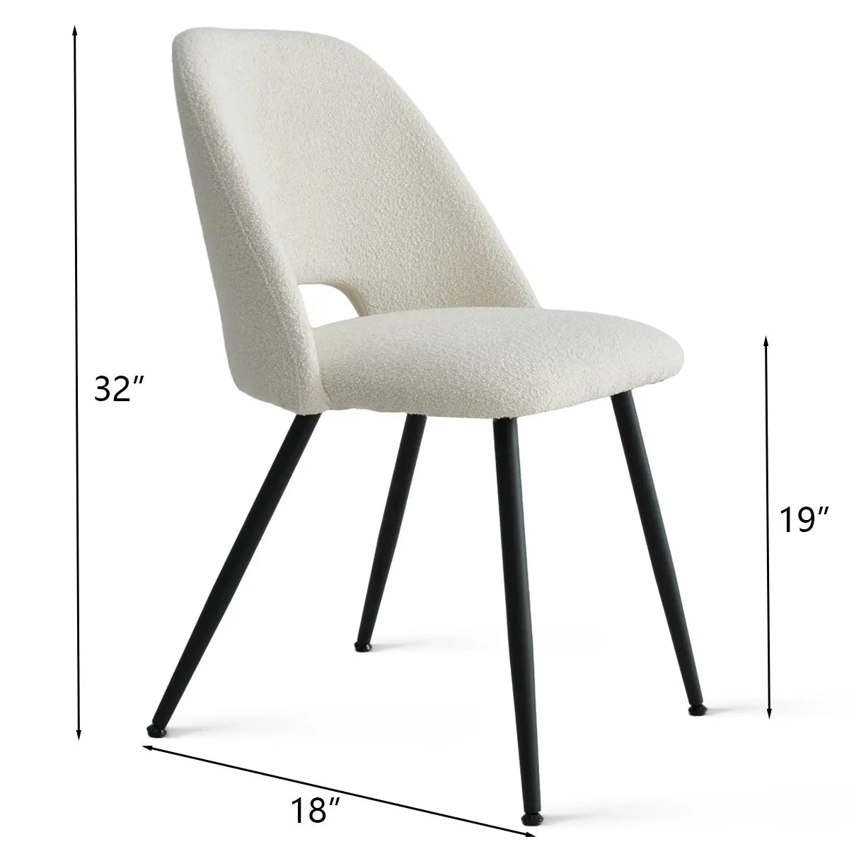 Edwin Modern Upholstered Dining Chair with Metal Legs, dimensions: 32"x19"x18", sleek design.