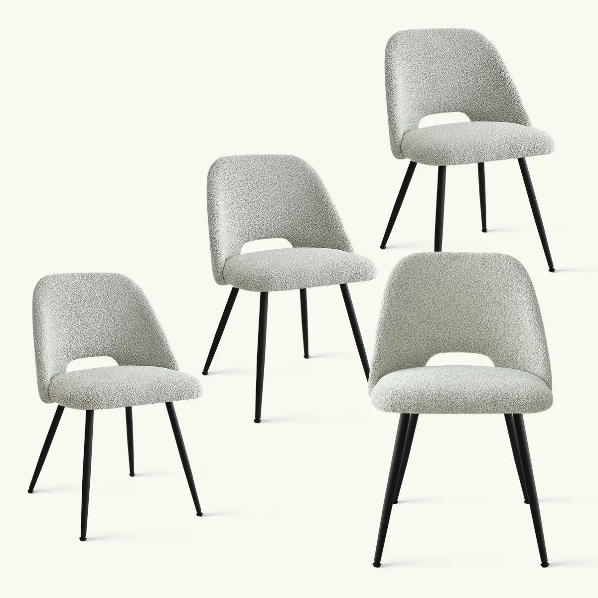 Edwin Modern Upholstered Dining Chair, Metal Legs, elegant seating, contemporary design.