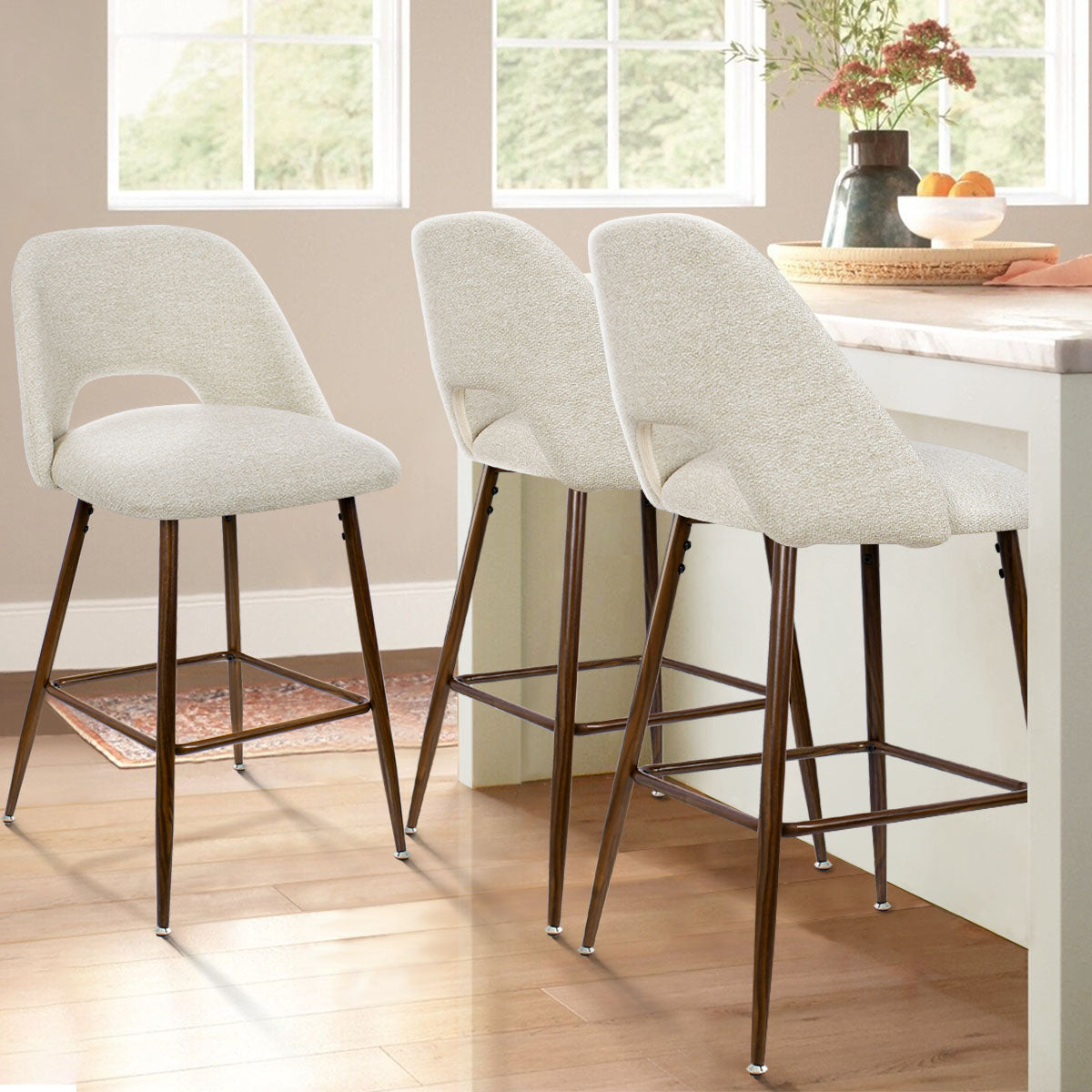 Edwin 26" Modern Upholstered Counter Stool (Set of 2)