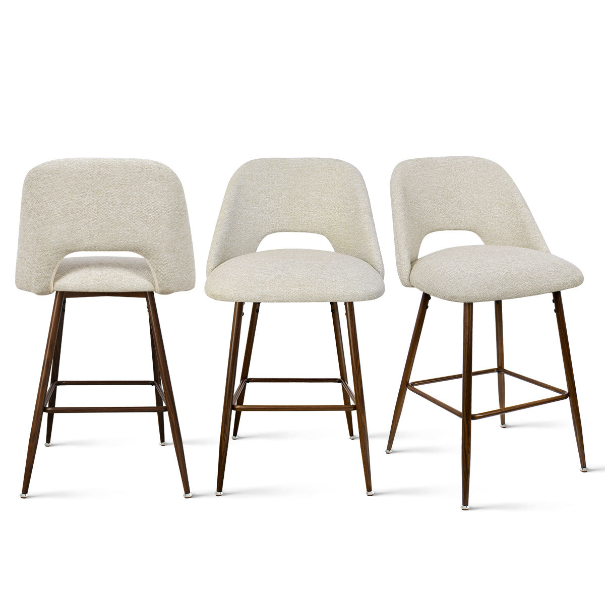 Edwin 26" Modern Upholstered Counter Stool (Set of 3)