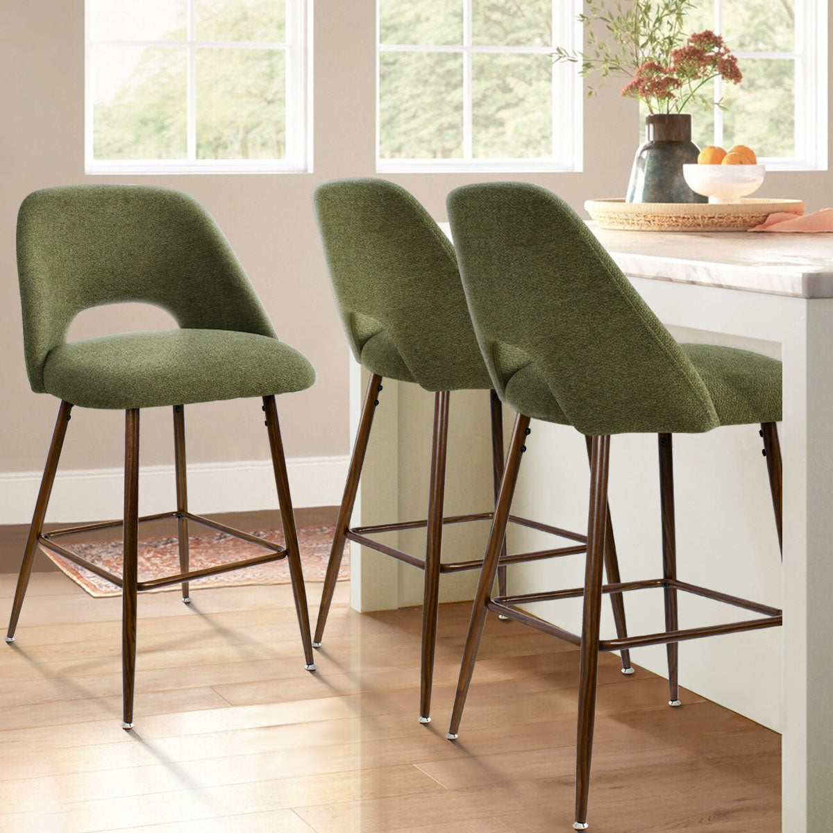 Edwin 26" Modern Upholstered Counter Stool (Set of 2)