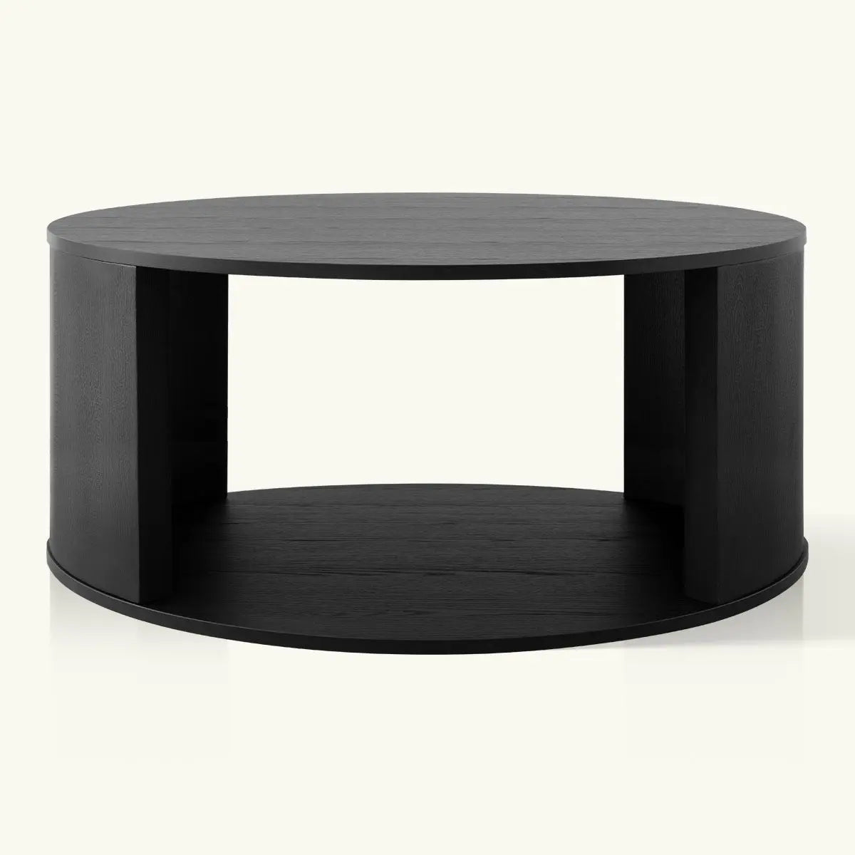 Hobo Modern Black Round Coffee Table with sleek design, suitable for contemporary living rooms.