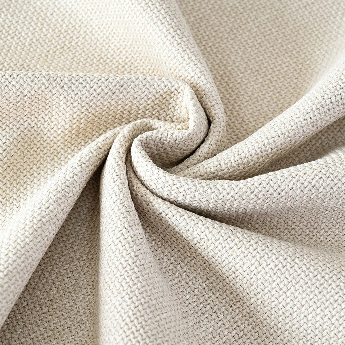 Close-up of beige woven fabric for Hunter Modern Upholstered Swivel Adjustable Counter Stool.