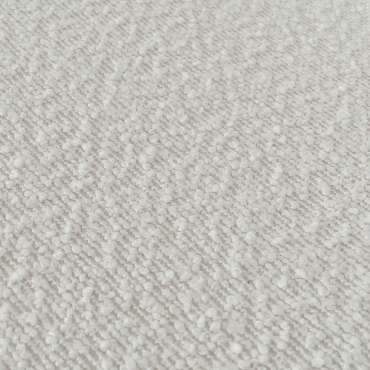 Close-up of white textured fabric from Jules Modern Upholstered Rattan Dining Chair upholstery.