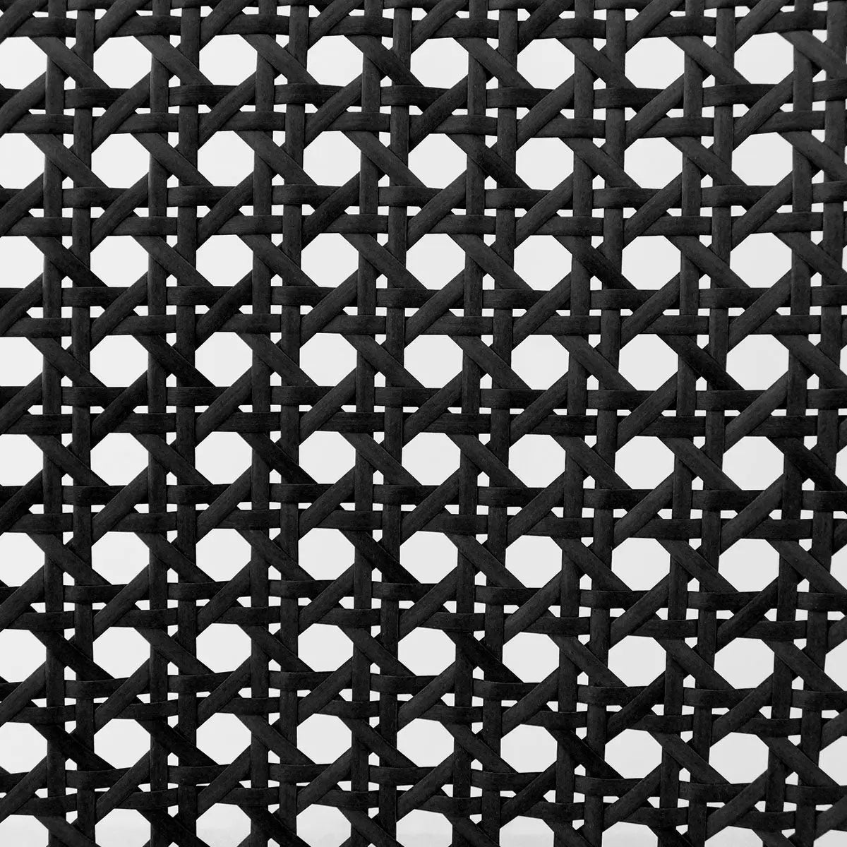 Close-up of black rattan pattern from Jules Modern Upholstered Counter Stool. No background elements.