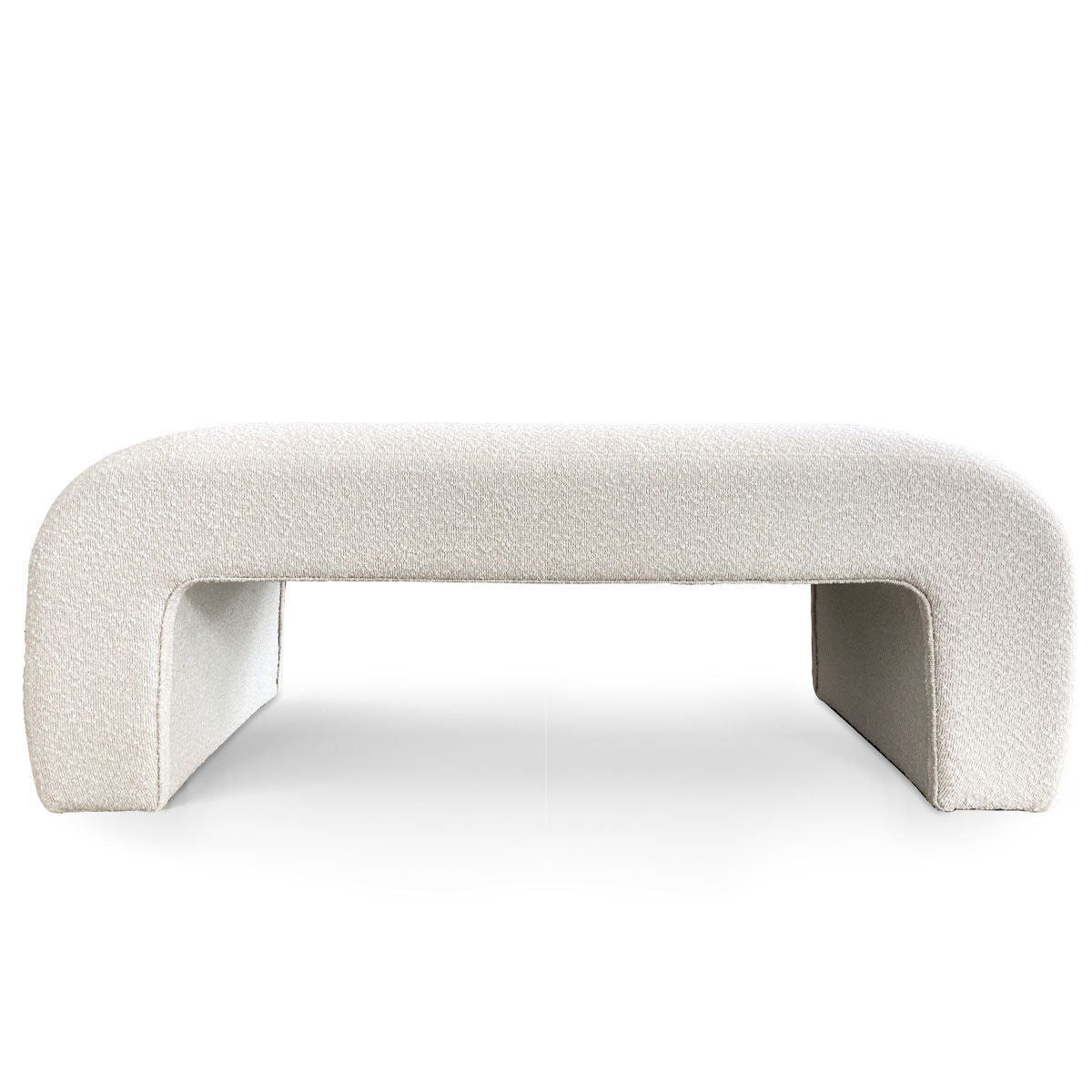 Lily 47" Modern Beige Boucle Waterfall Bench