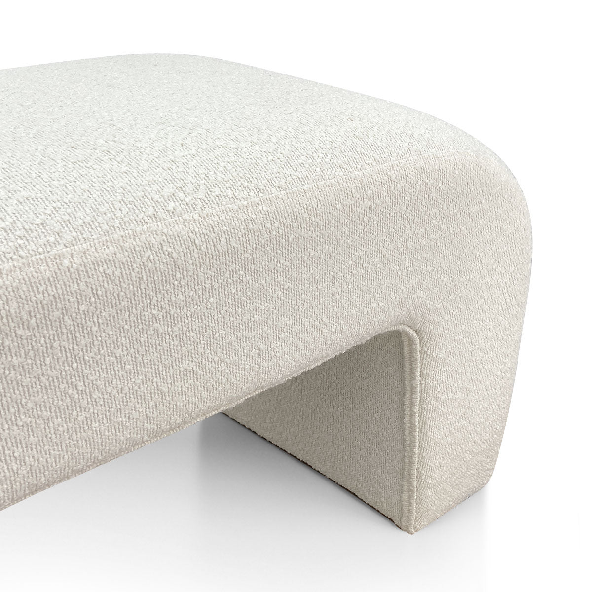 Lily 47" Modern Beige Boucle Waterfall Bench