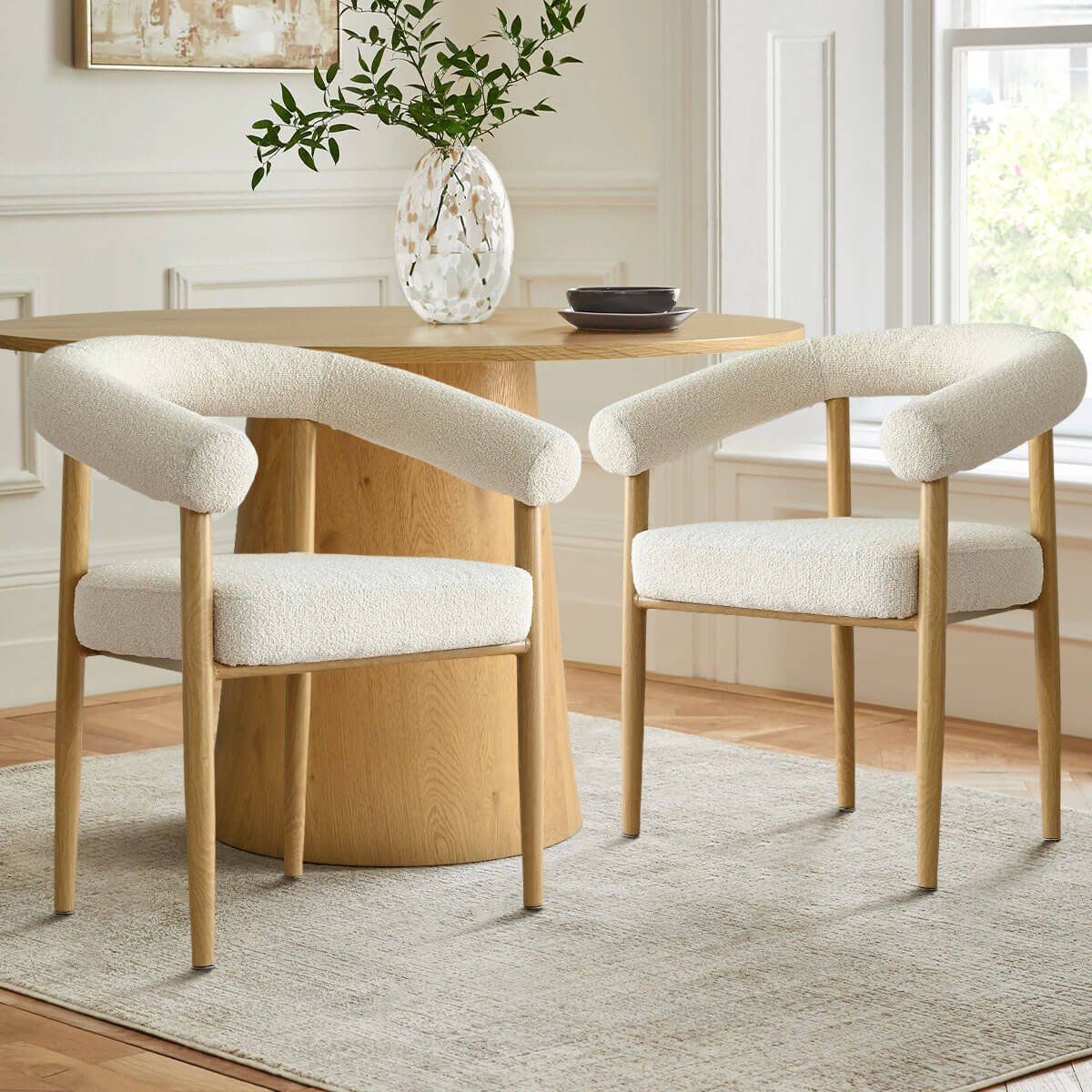 Melbourne Modern Boucle Upholstered Dining Chair (Set of 2)