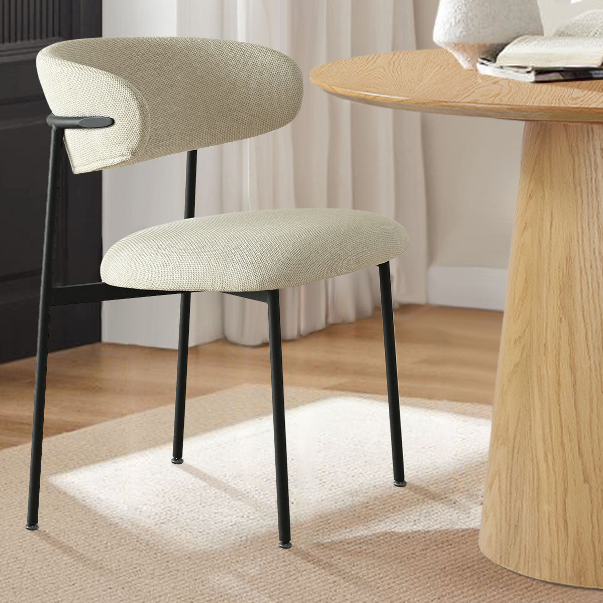 Merida Upholstered Dining Chair With Metal Legs (Set of 2)