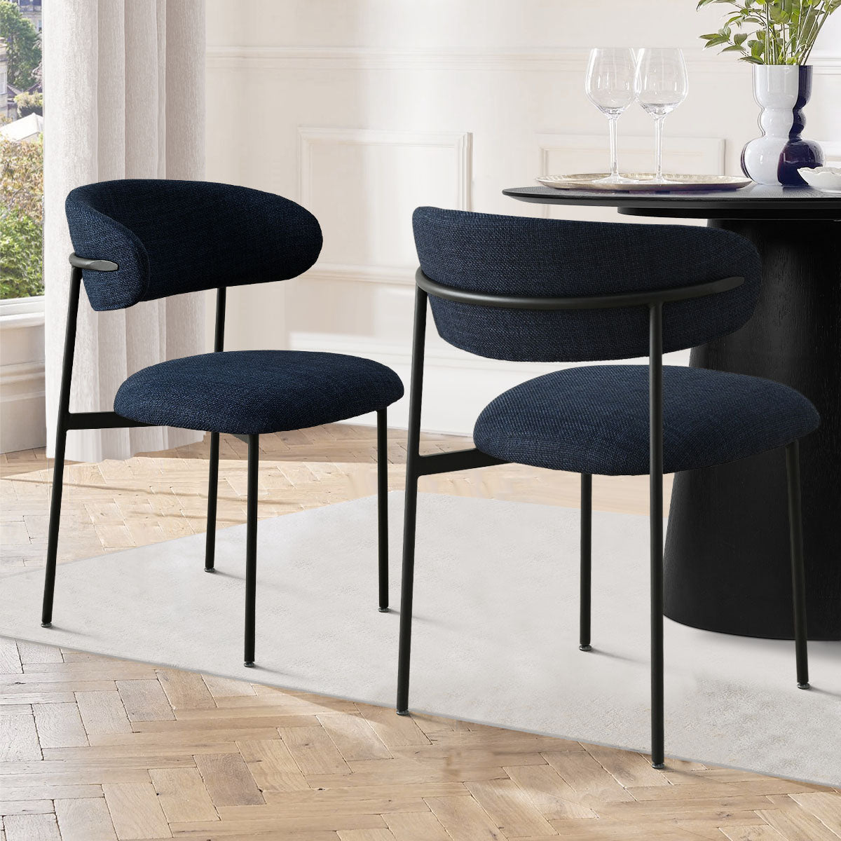 Merida Upholstered Dining Chair With Metal Legs (Set of 2)