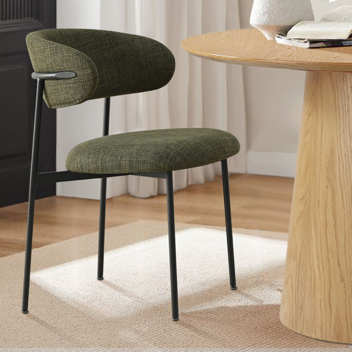 Merida Upholstered Dining Chair With Metal Legs (Set of 2)