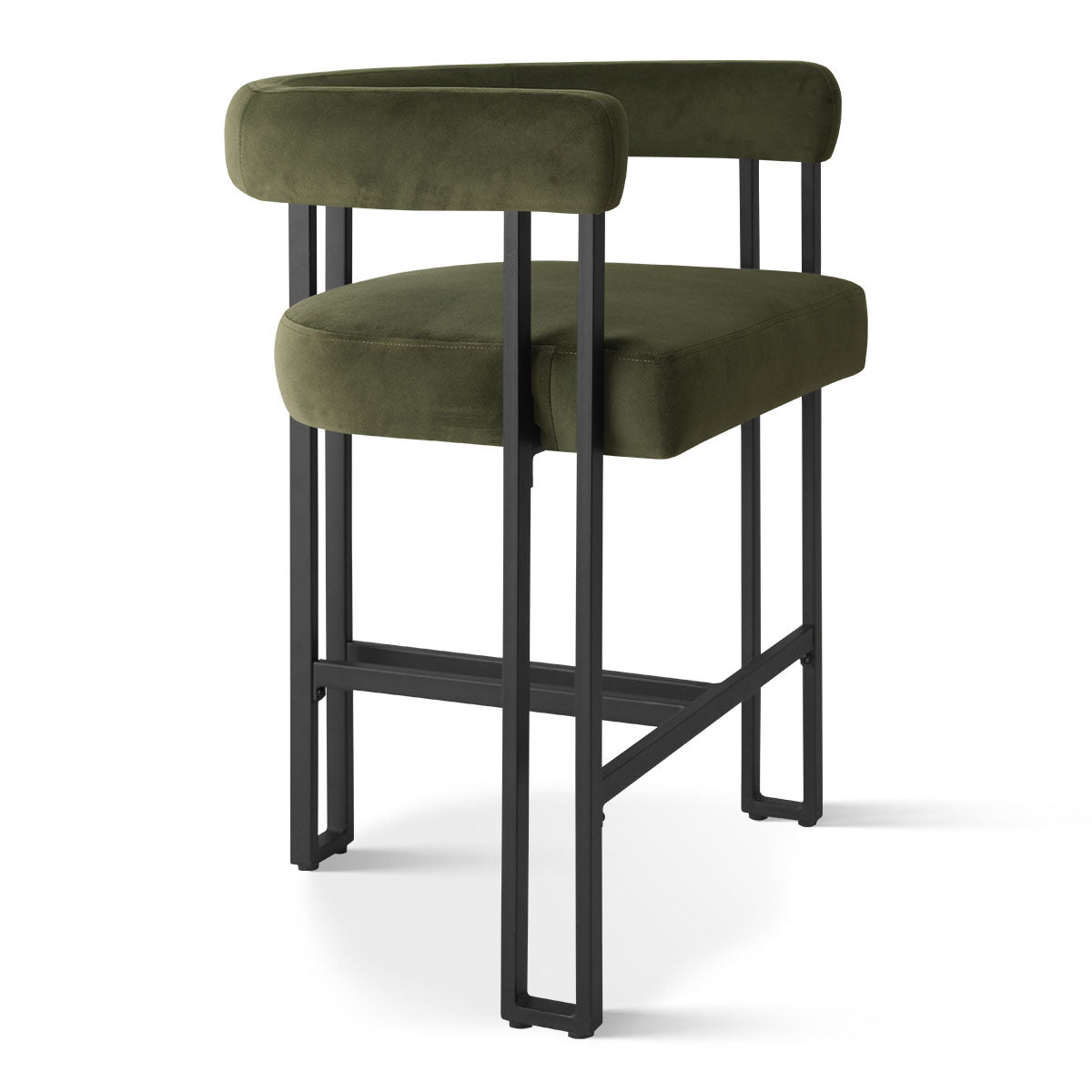 Mia 24" Modern Velvet Accent Counter Stool (Set of 2)