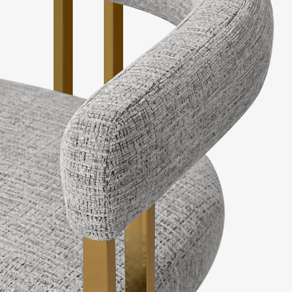 Mia 24" Modern Gold Chenille Counter Stool with Arms (Set of 2)