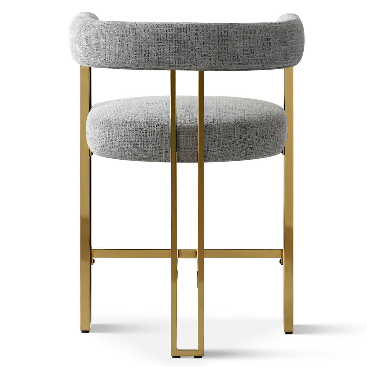 Mia 24" Modern Gold Chenille Counter Stool with Arms (Set of 2)