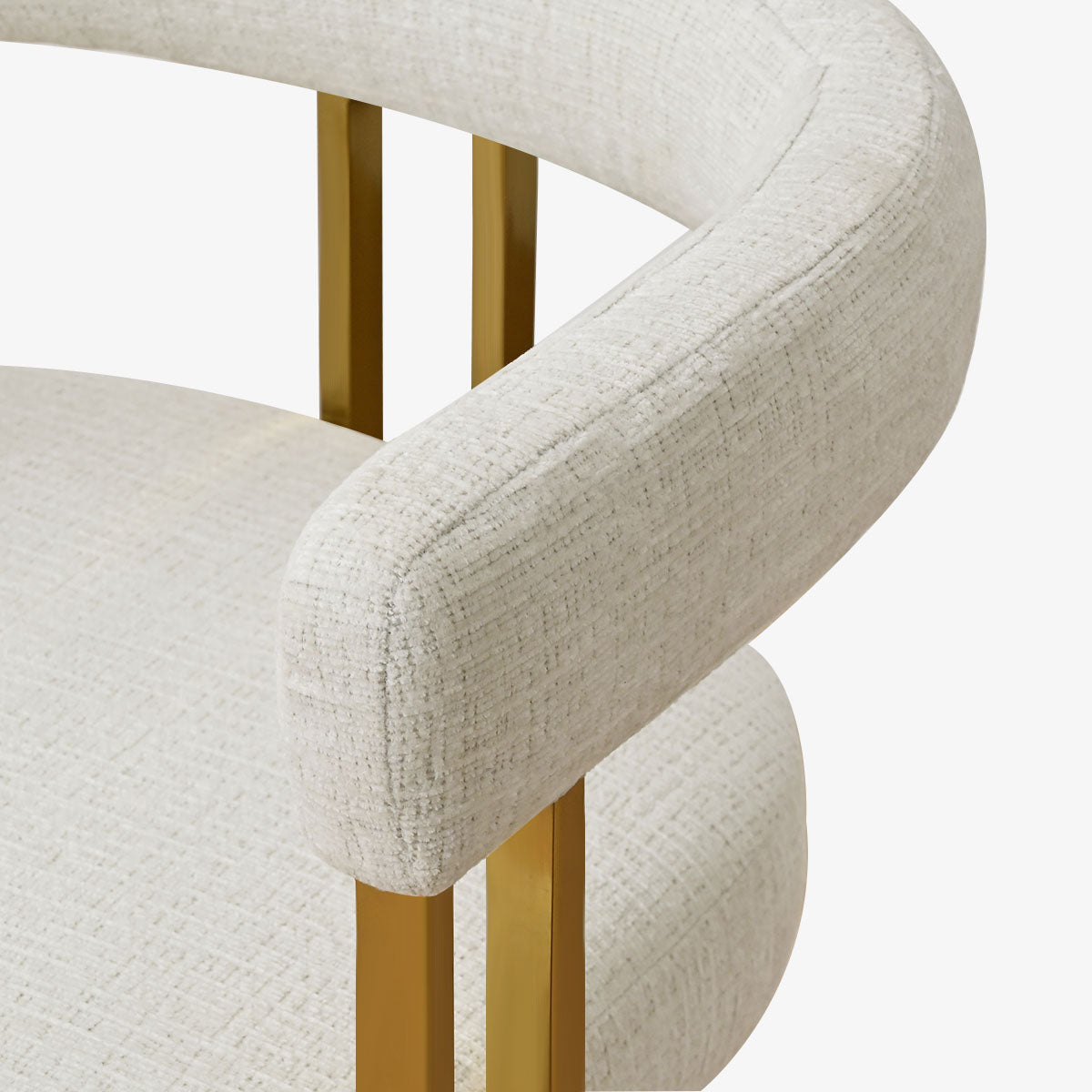 Mia 24" Modern Gold Chenille Counter Stool with Arms (Set of 2)