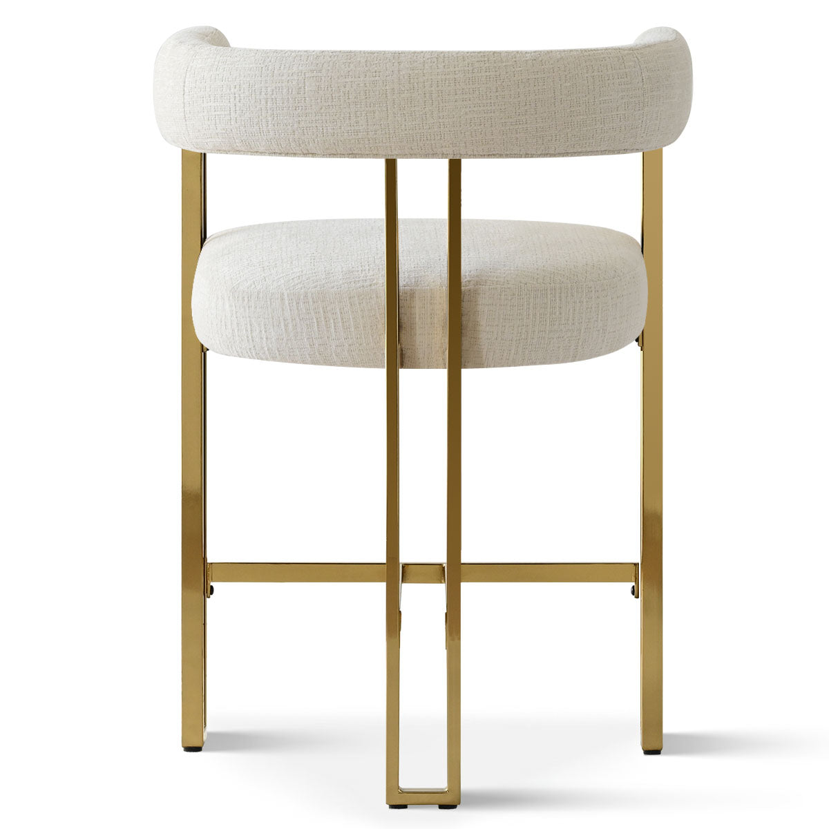 Mia 24" Modern Gold Chenille Counter Stool with Arms (Set of 2)