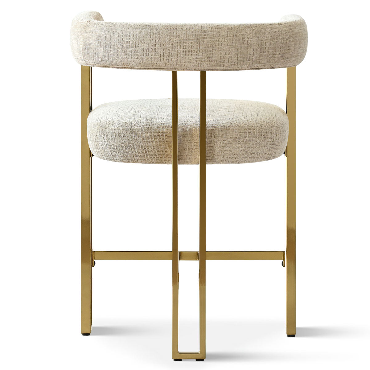 Mia 24" Modern Gold Chenille Counter Stool with Arms (Set of 2)