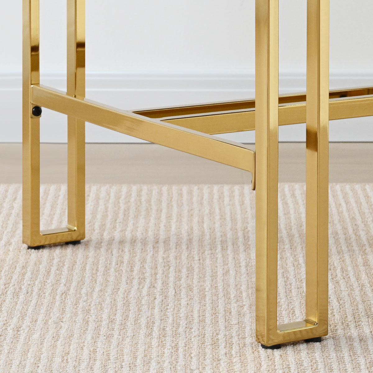 Mia 24" Modern Gold Chenille Counter Stool with Arms (Set of 2)