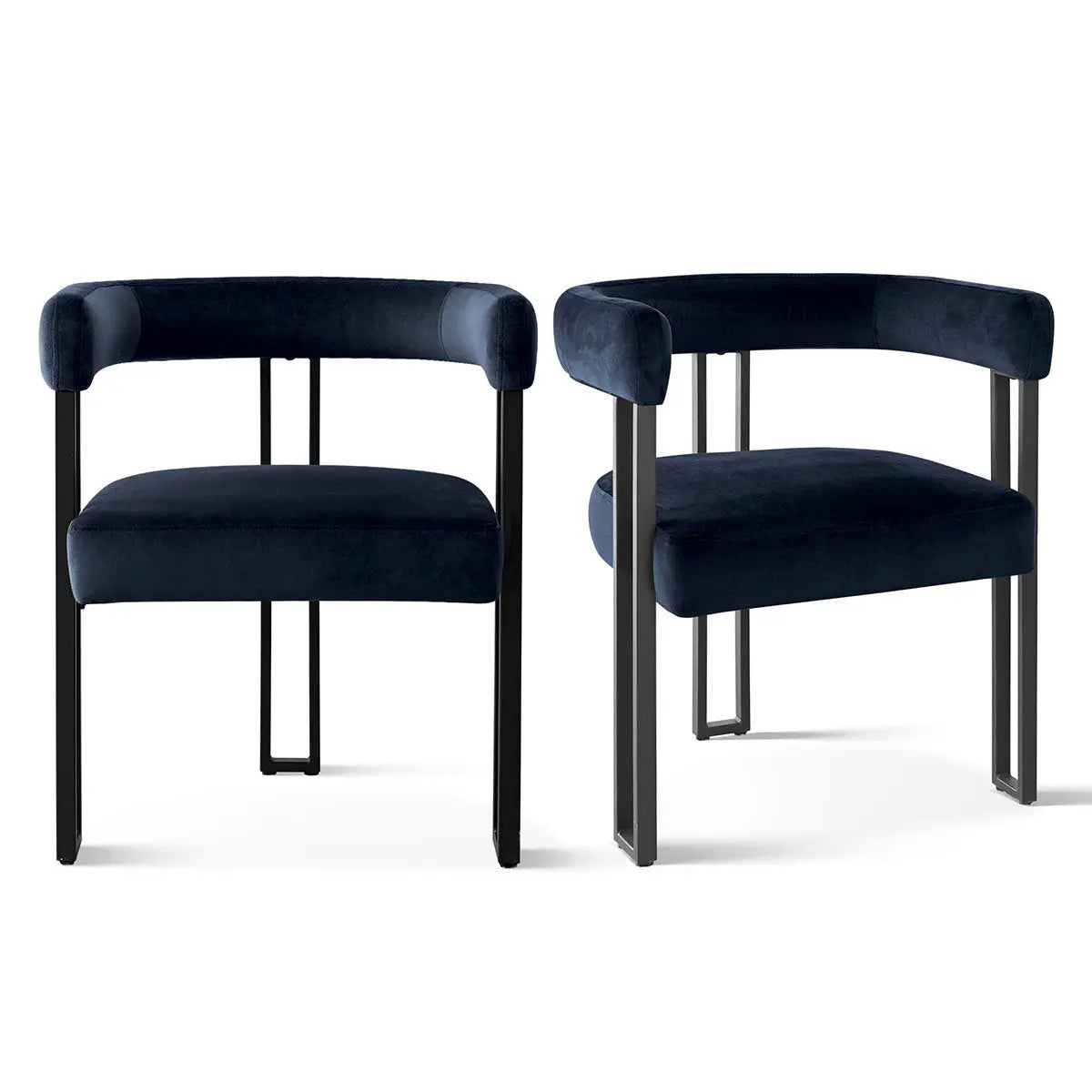 Mia Velvet Accent Dining Chairs with black legs, modern style, dimension of Mia Velvet Accent Chair.