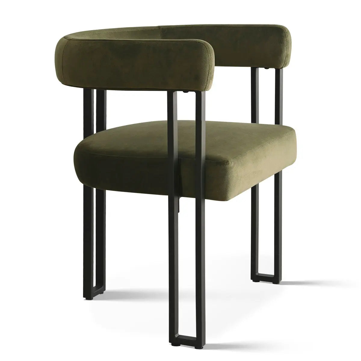 Green Mia Velvet Accent Dining Chair with metal legs, modern style, no background elements.