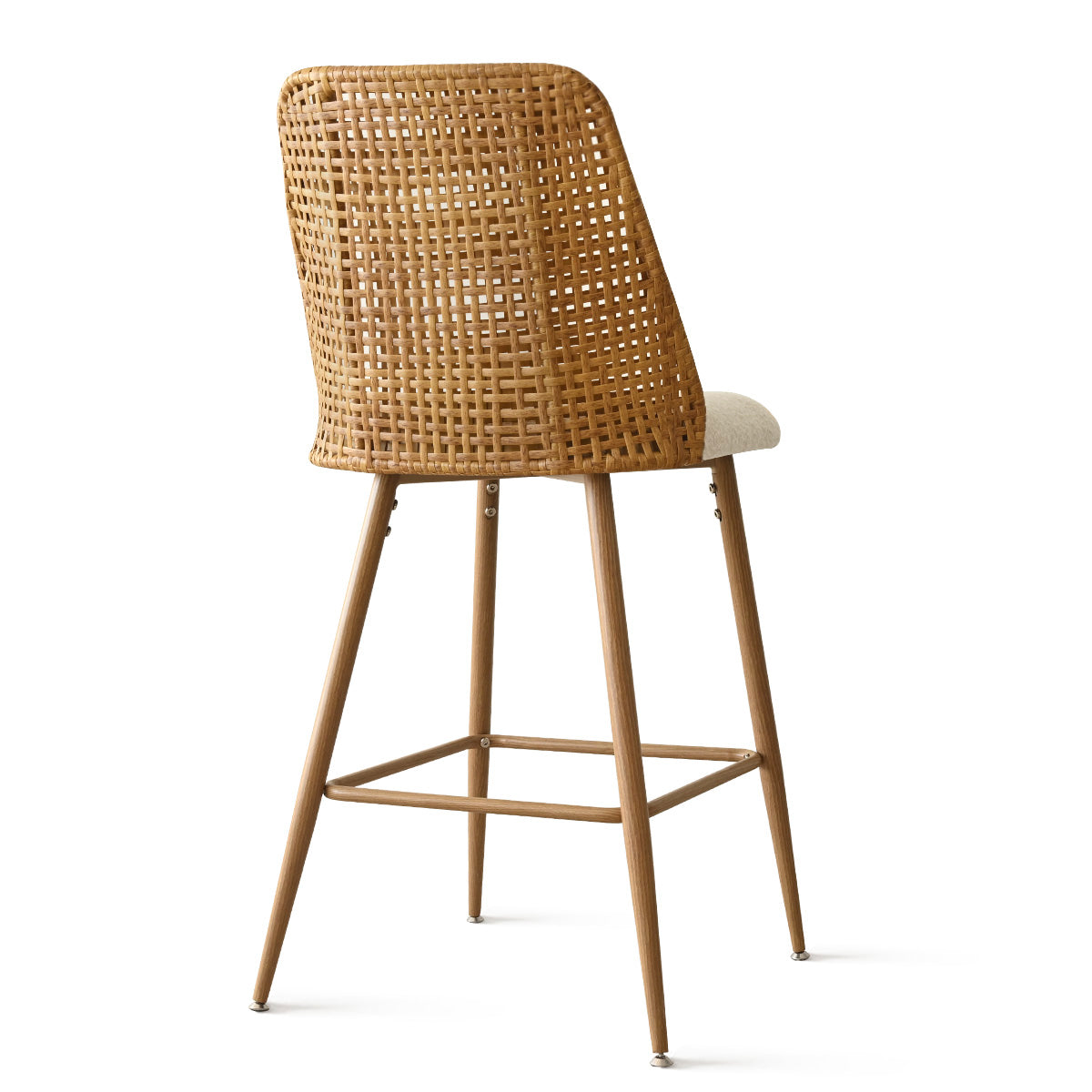 Nice 27" Rattan Upholstered Counter Stool (Set of 3)