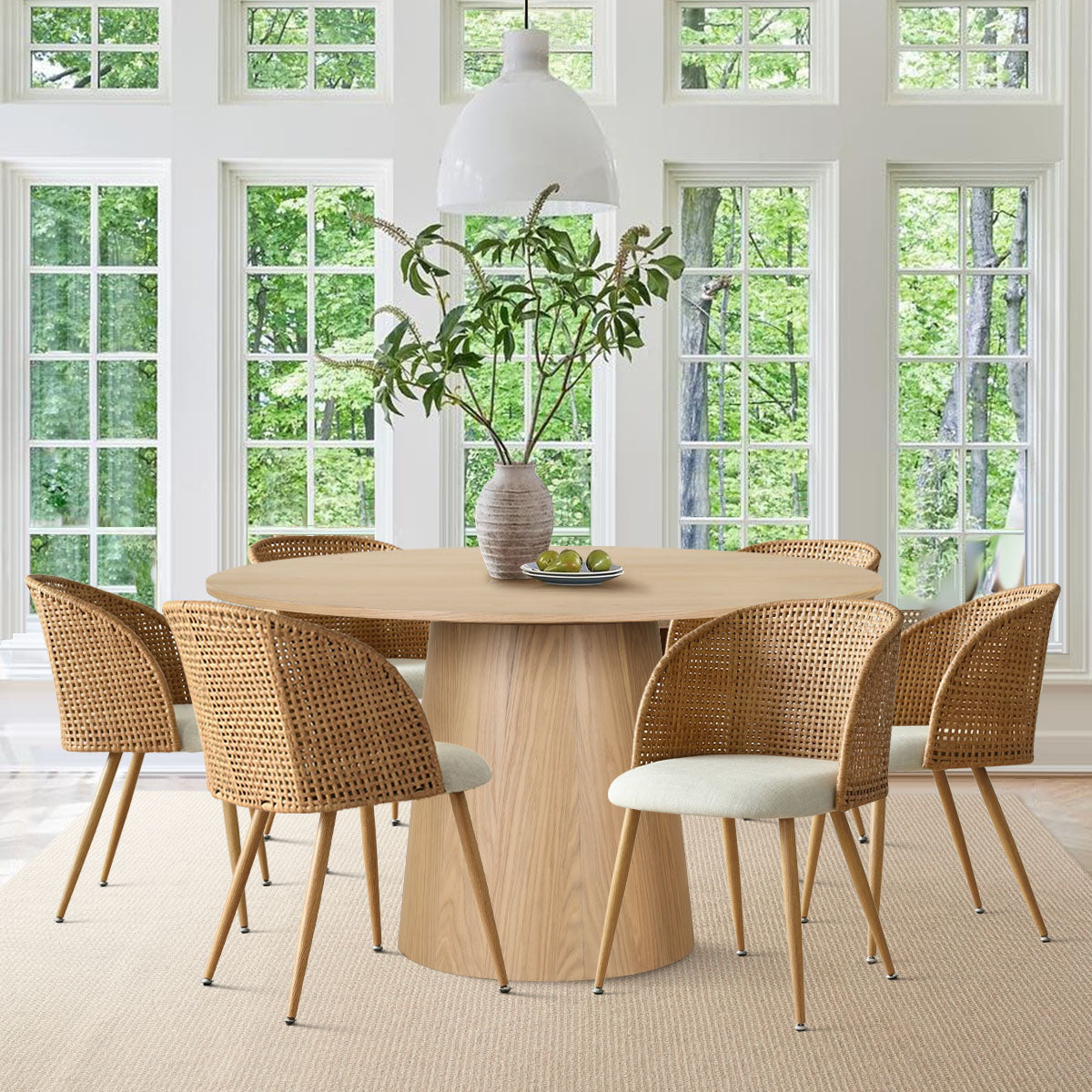 Grasse Rattan Upholstered Dining Chair (Set of 4)